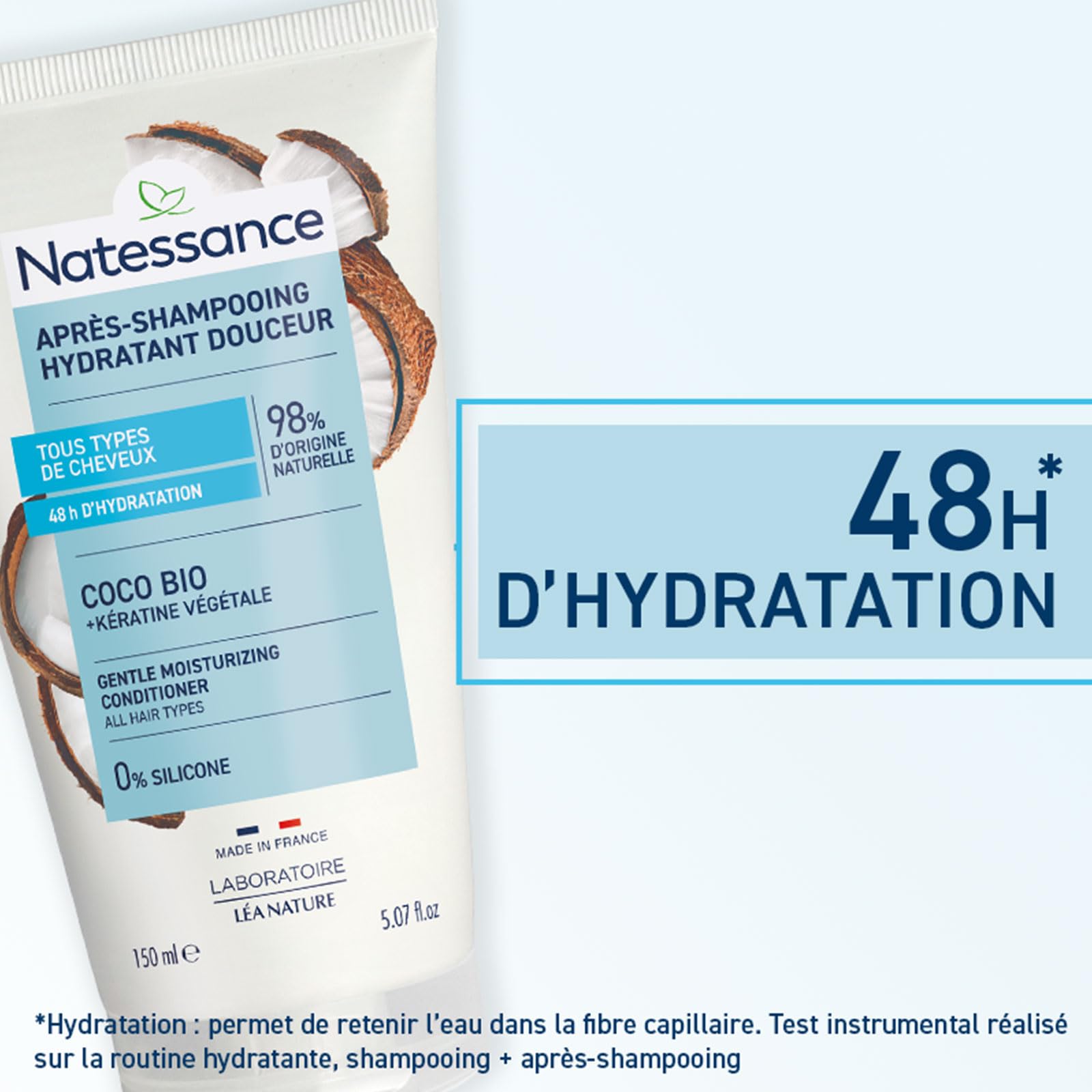 Natessance, Natürlicher Kokosnussöl-Conditioner, Coco, 150 ml (Packung mit 2)
