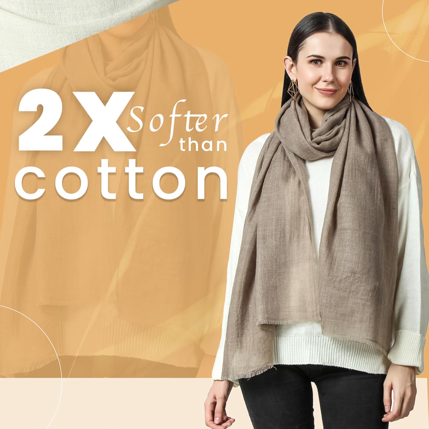 PASHWRAP 100% Himalayan Cashmere Wrap | Lightweight Cashmere Scarf | Ultra Thin Kashmiri Pashmina Shawl | Ideal For Travel