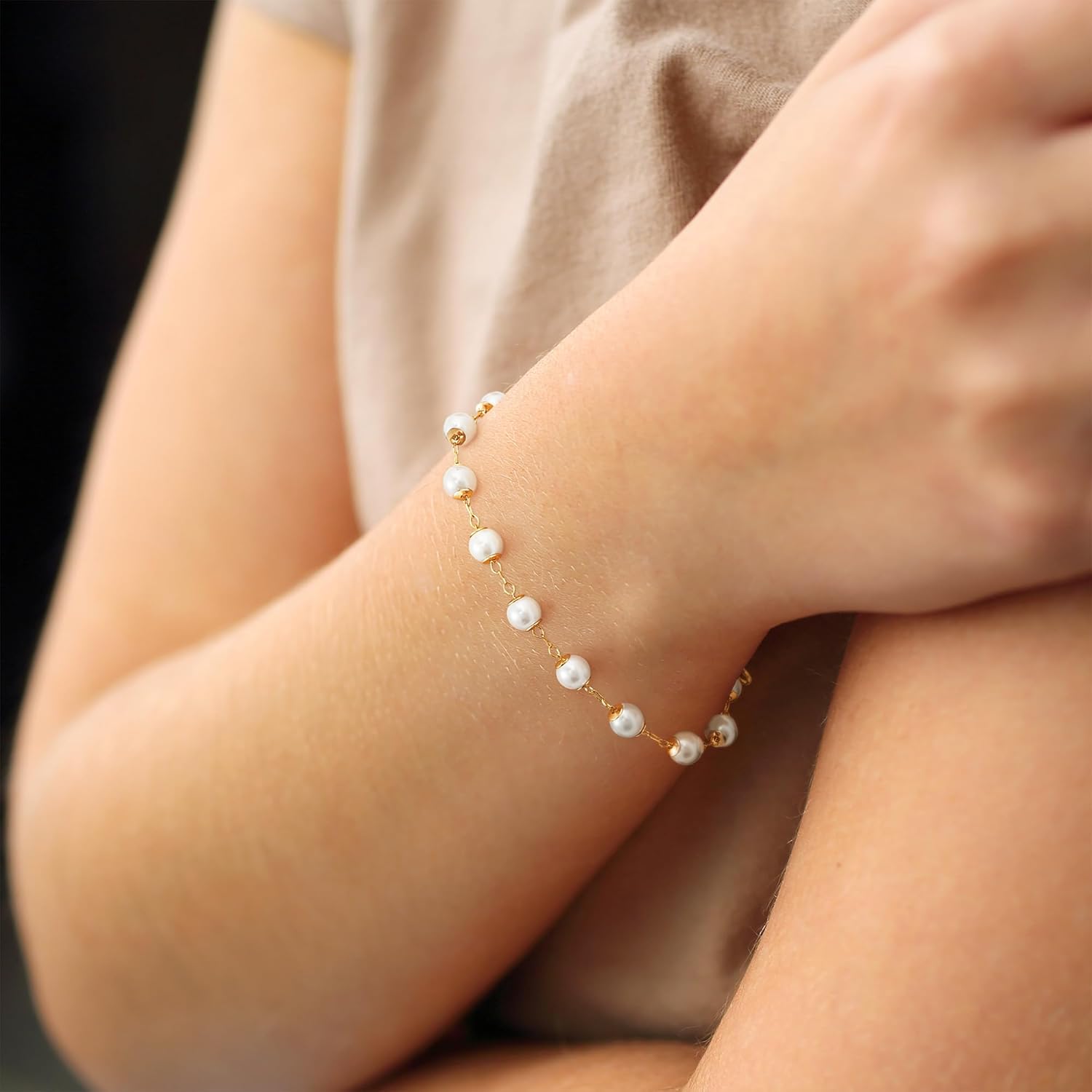 MTMY Gold Chain Bracelet for Women 14K Gold Plated Dainty Bracelets with Adjustable Chain Cute Bracelet Gold Trendy Jewelry - Image 2