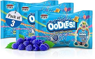 Only Kosher Candy Clown Shaped Oodles Raspberry Flavored Tiny Tangy Fruity Chewy Candy for Kids and Adults, Kosher Parve Fresh Candies, 12 Pouch Per Bag (Pack of 3)