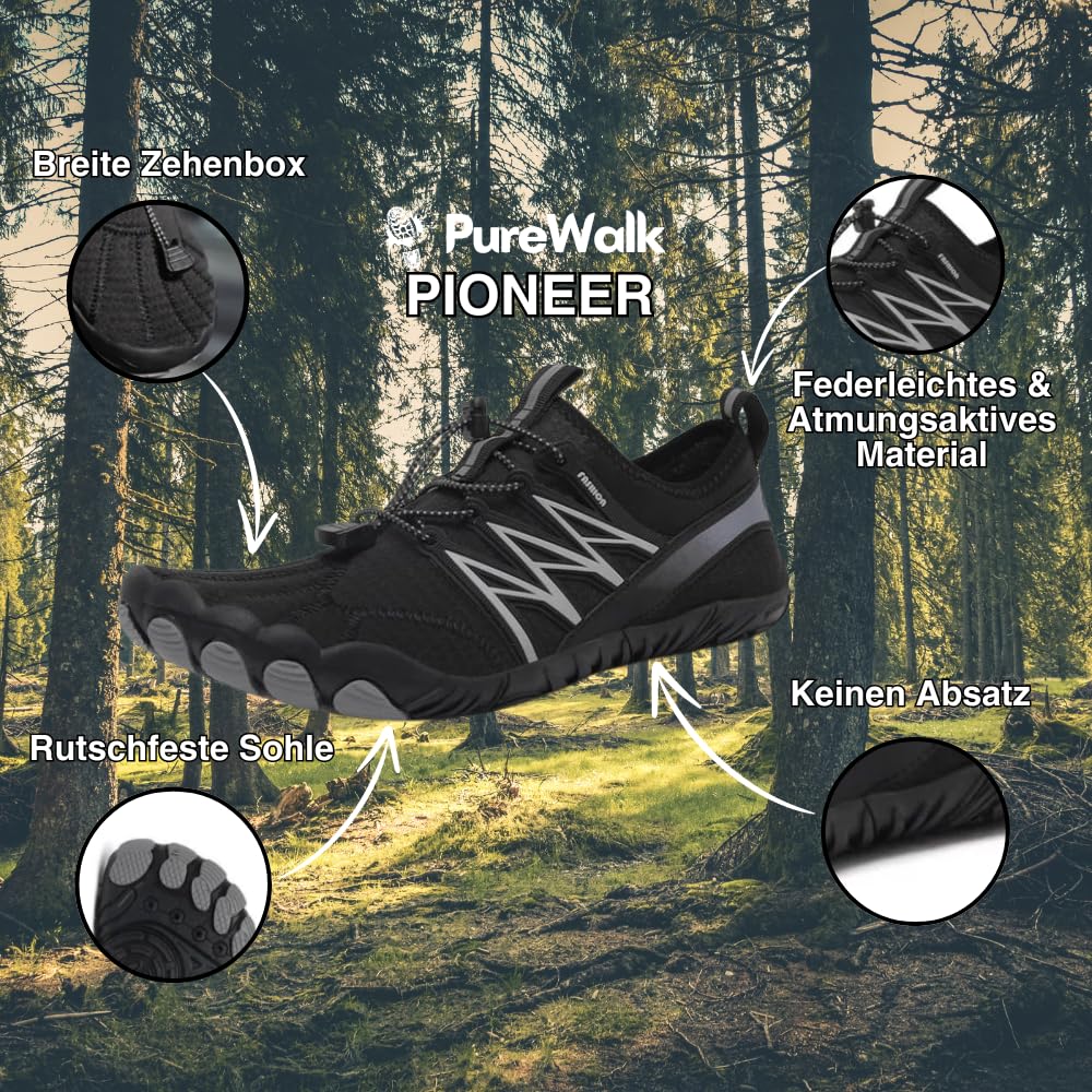 MEIION Pioneer Allround barfussschuhe Unisex Barfußschuhe Damen Herren, Schnell Trocknend Wasserschuhe, Weich Leicht Traillaufschuhe