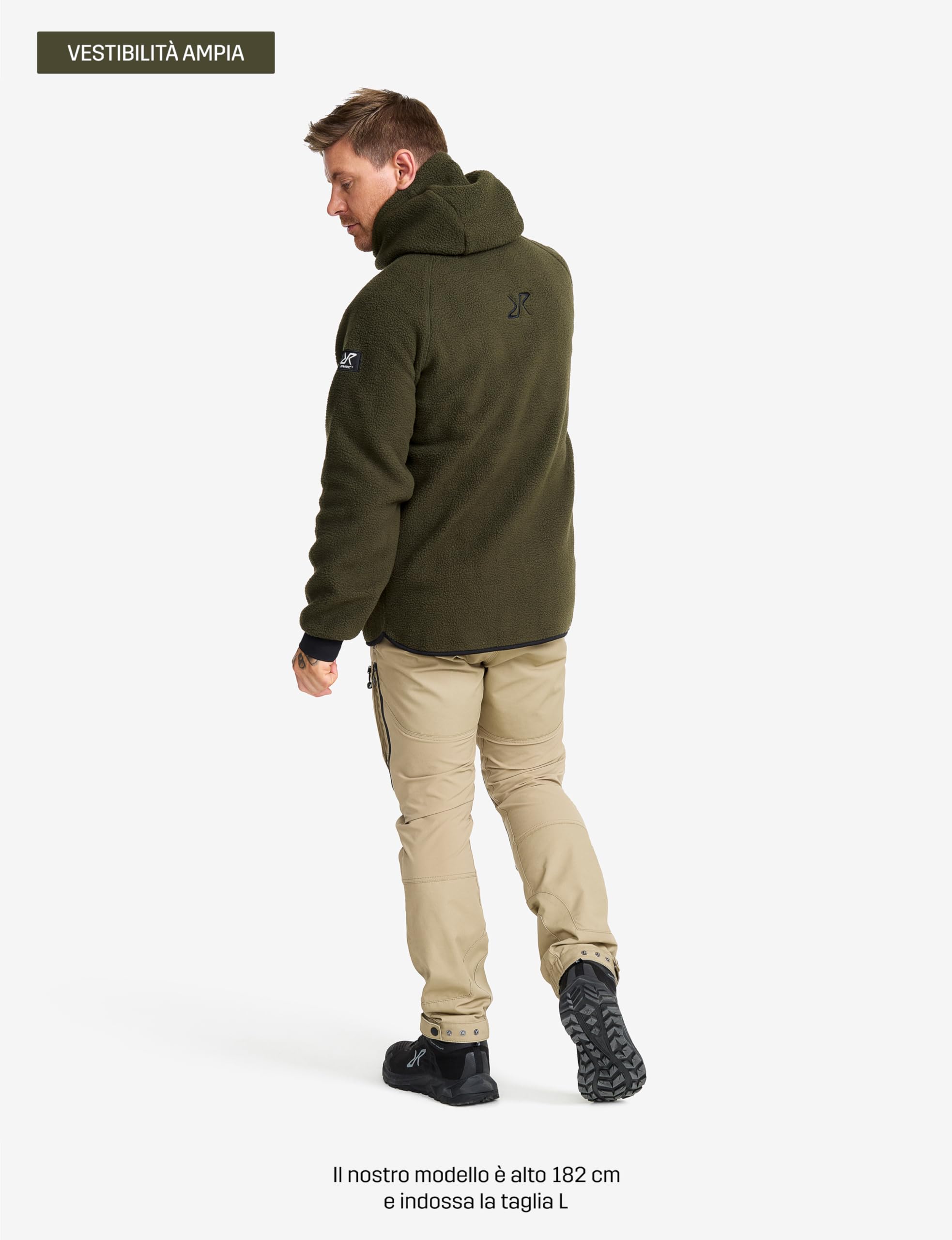 RevolutionRace Sherpa Hoodie da Uomo, Giacca in Pile Ottima per le Escursioni e le Avventure All'aria Aperta, Forest Night, L