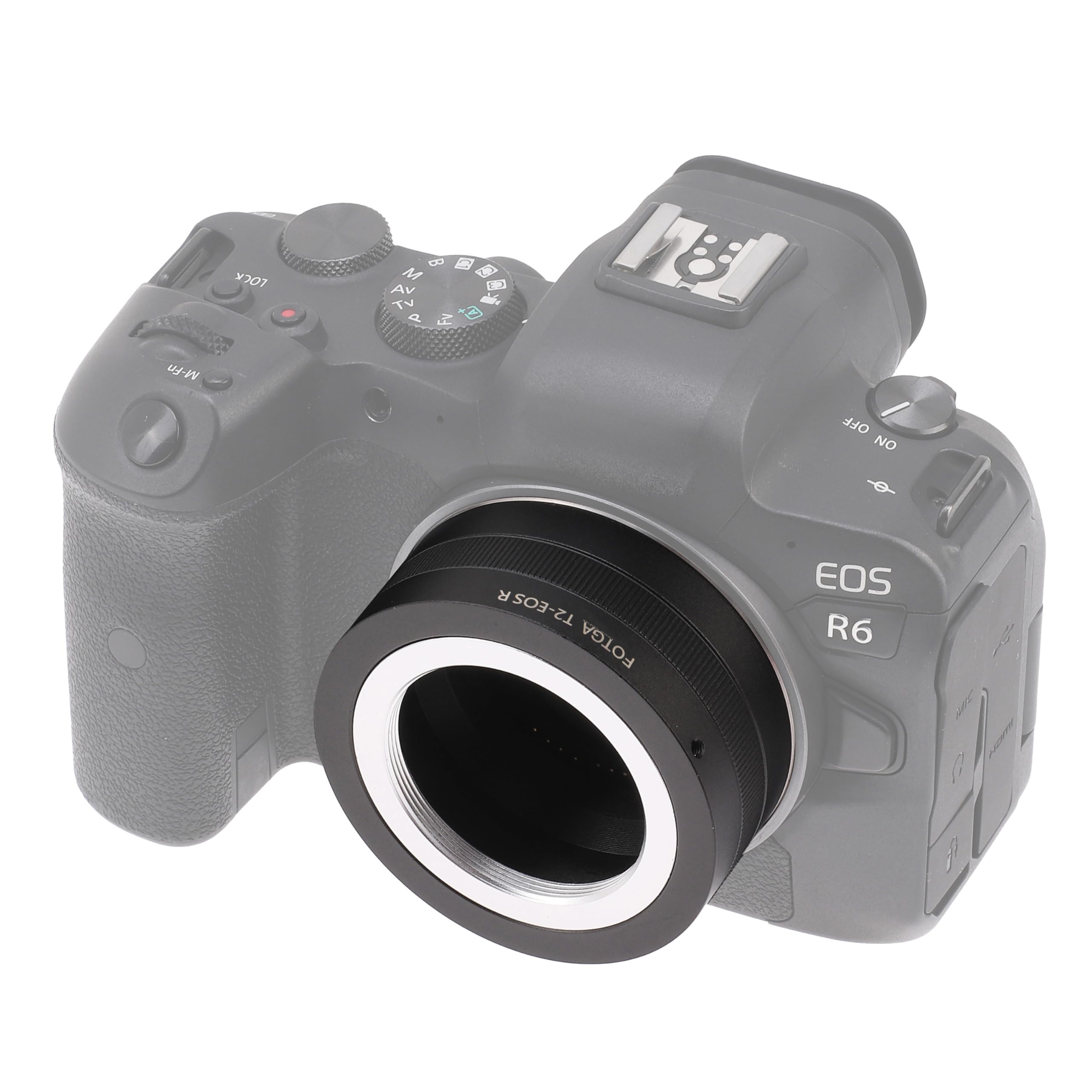 FOTGA T2-EOSR - Anello adattatore per obiettivo T2 T a fotocamera R3 R5 R5C R6 Mark II R7 R8 R10 R50 R100 RP, compatibile con fotocamere mirrorless Canon EOS R Mount