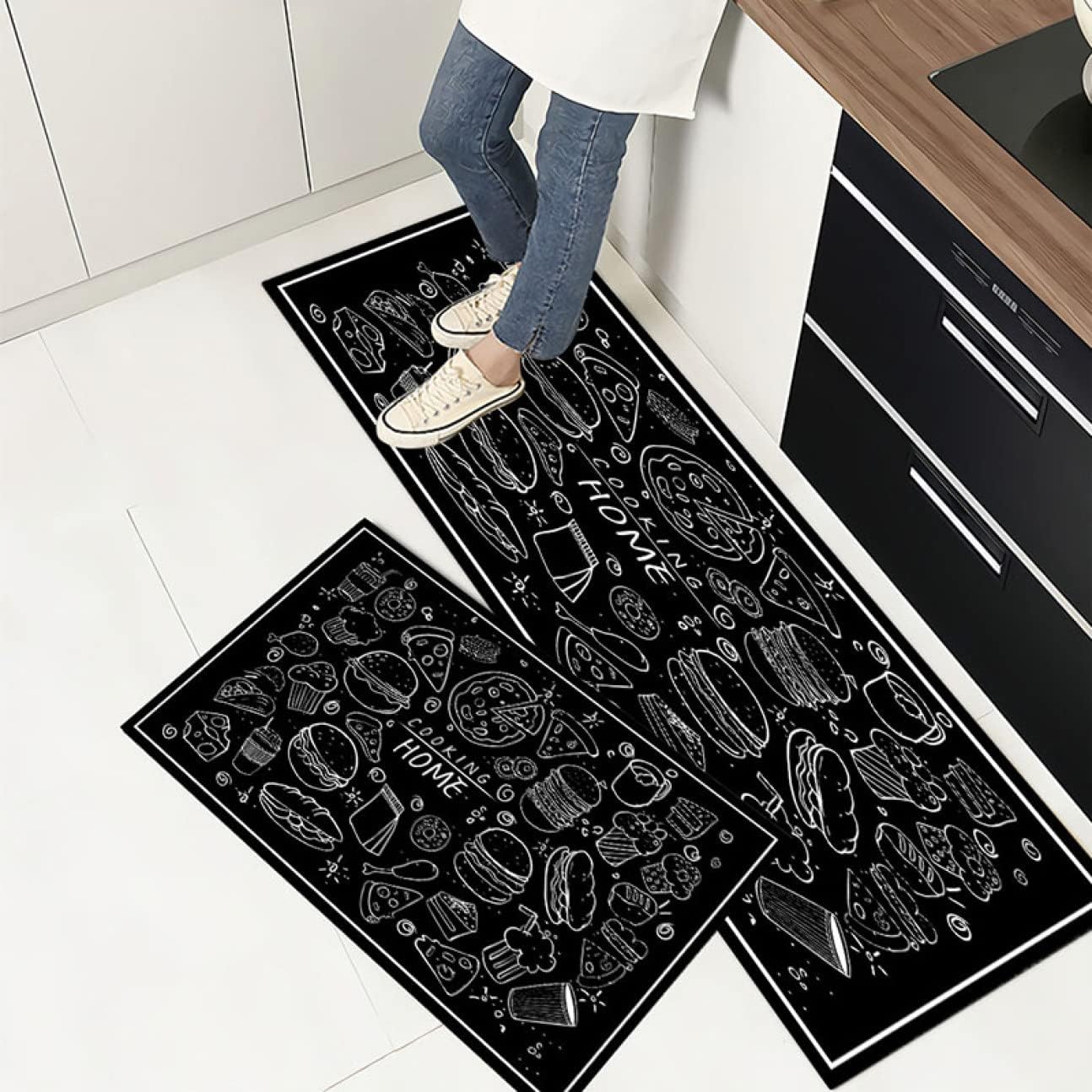 DLAWF] 拭ける 防水マット デザイン04 160*200 キッチンマット 台所マット 玄関マット バスマット [DLAWF] 北欧 キッチンマット  60*160 防水性と防汚 洗濯いらず 撥水マット ずれない 拭けるマット キッチンフロアマッ [DLAWF] ホームキッチン 防水マット デザイン03 フロアマット PVC 快適マット 滑り止め 水拭きOK 低反発クッション