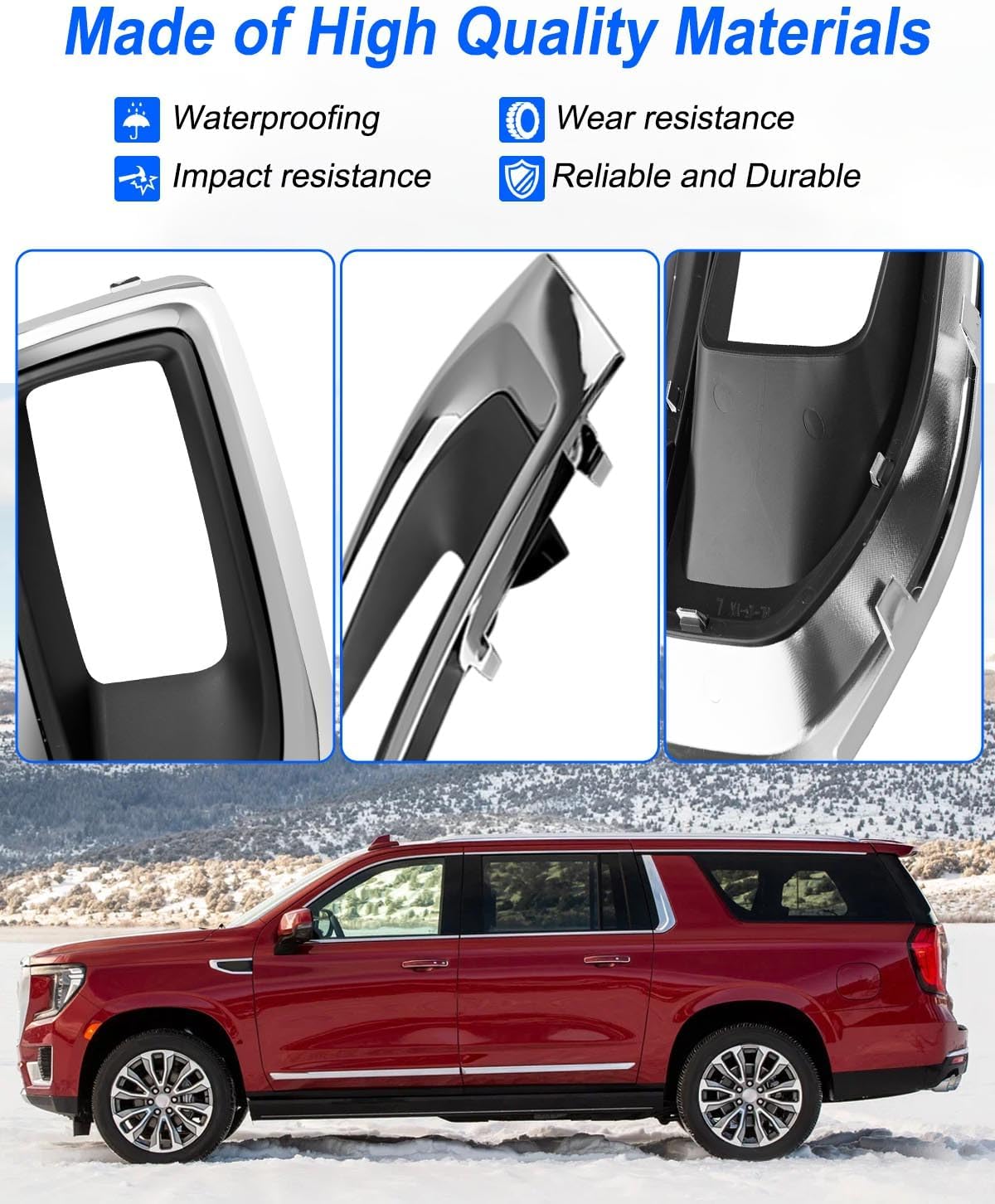 TIKSCIENCE Fog Light Covers Bezel Fit for GMC Yukon Yukon XL 2015-2020 Replace GM1038187 22936426 22936427 GM1039187, Front Driving Bumper Fog Lamp Trim Cover Chrome, 1 Pair