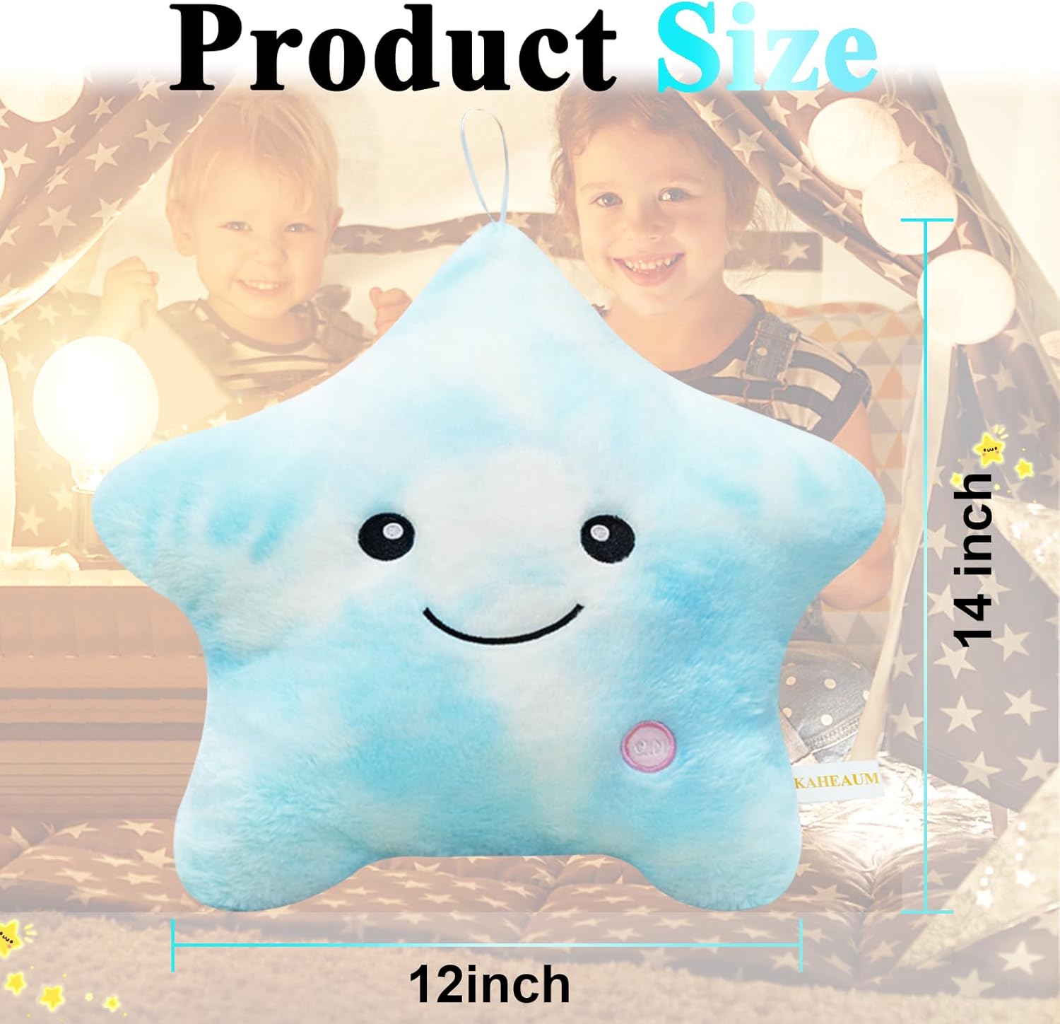 Cute Stuffed Animals Glow Pillow,LED Night Light Up Star Pillows for Kids Decorative Pillow Girls Boys Teens Adults Birthday Christmas Valentines Gift,Kids' Plush Toy Pillows Plushies