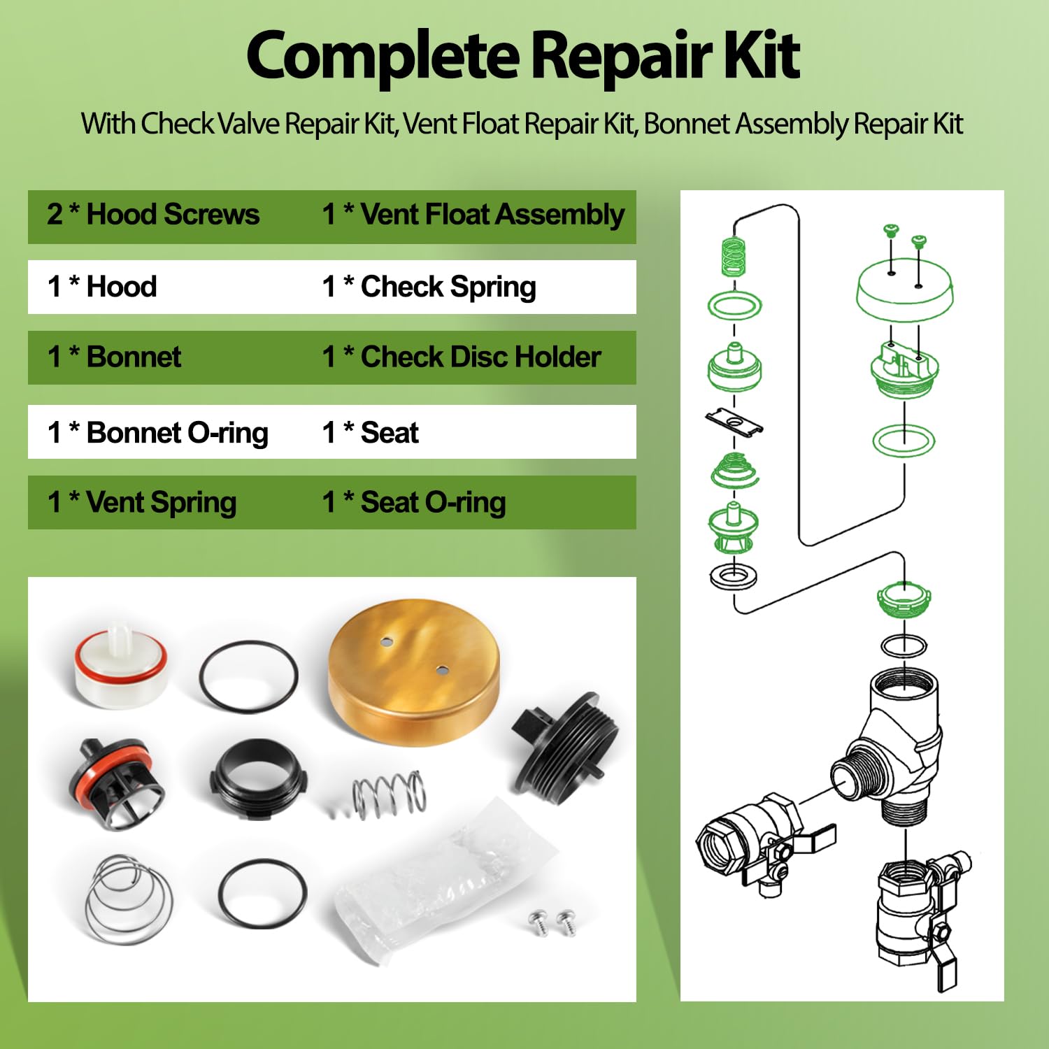 Kit Riparazione Totale PVB Per Interruttore A Pressione Watts 800M4 - 0887727 RK 800M4-T