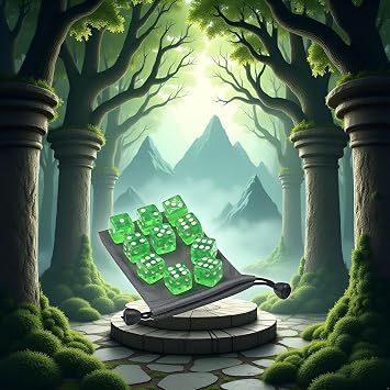 10 Pcs Green 6-Sided Dice Set | 19mm Bulk Board Game Dice, Math Learning and Classroom Standard Dotted Game Dice