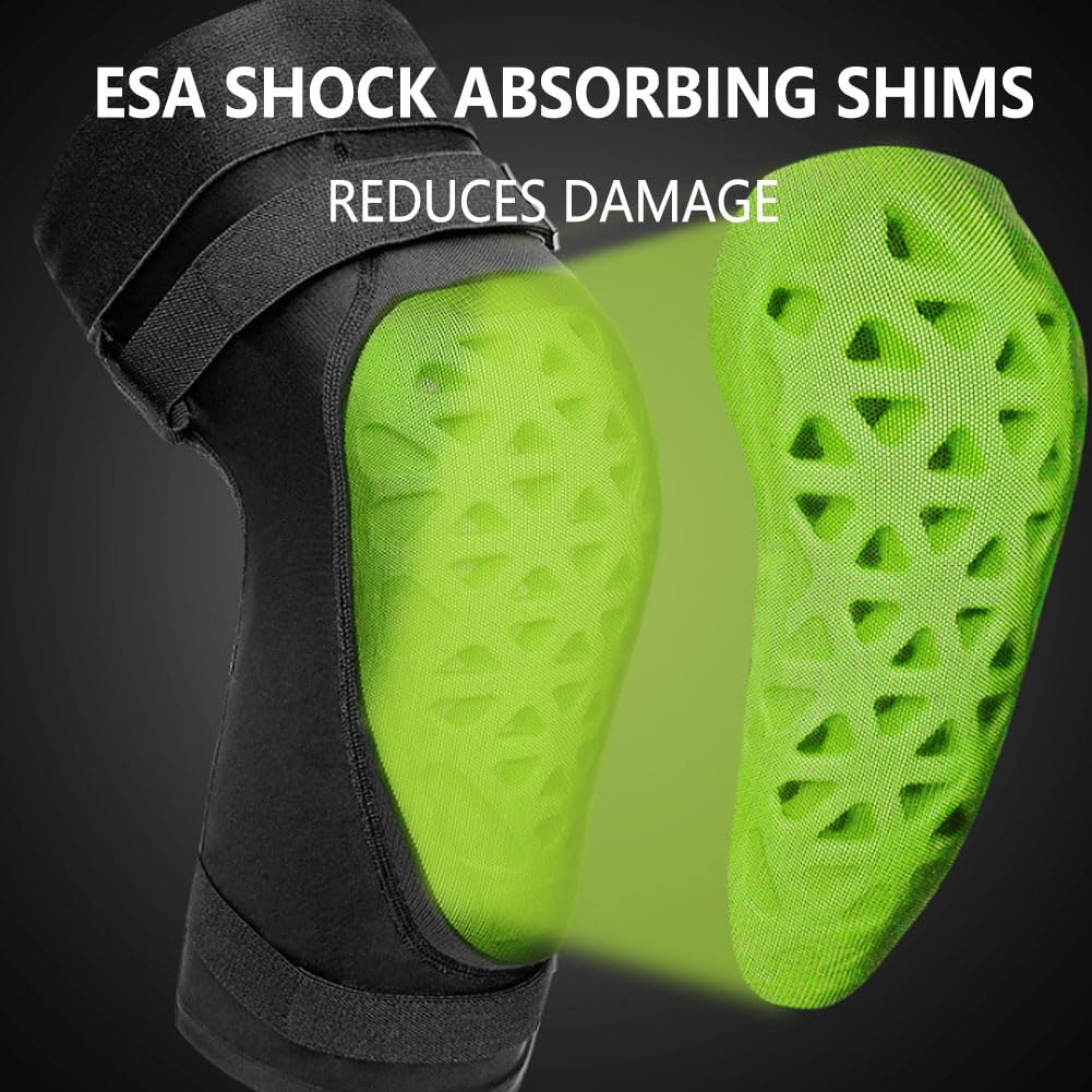 Motocross Coude Genouillères, Protège-Tibias Kit Protecteur avec Crash Pads en EVA Bande de Silicone Elasticité Réglable Elbow Brace