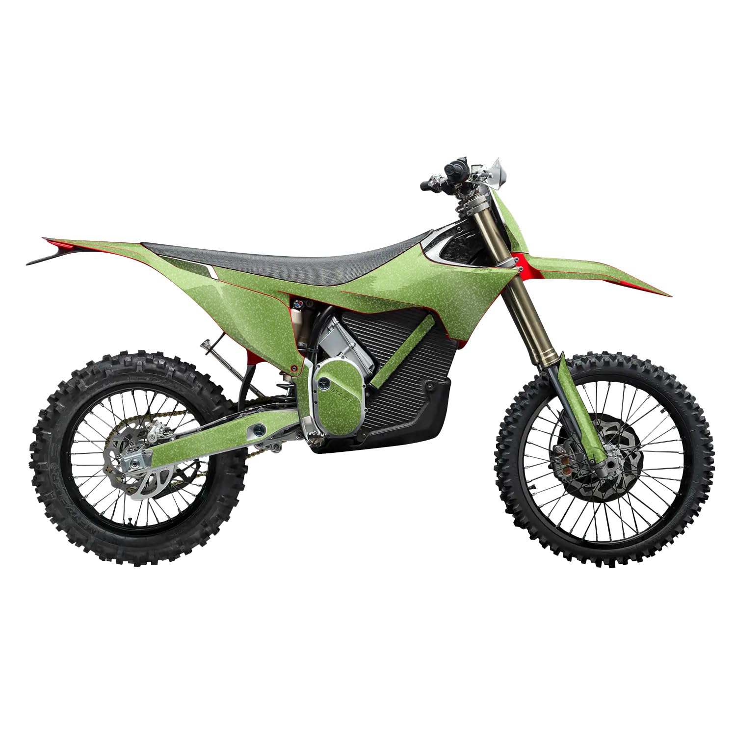 Glossy Glitter Stark Varg MX 2023-2025 Graphics Kit Wrap - Solid Lime Green - Varg MX Skin - Premium 3M Vinyl Protective Wrap Decal Cover - Easy to Apply | Crafted in The USA by MightySkins