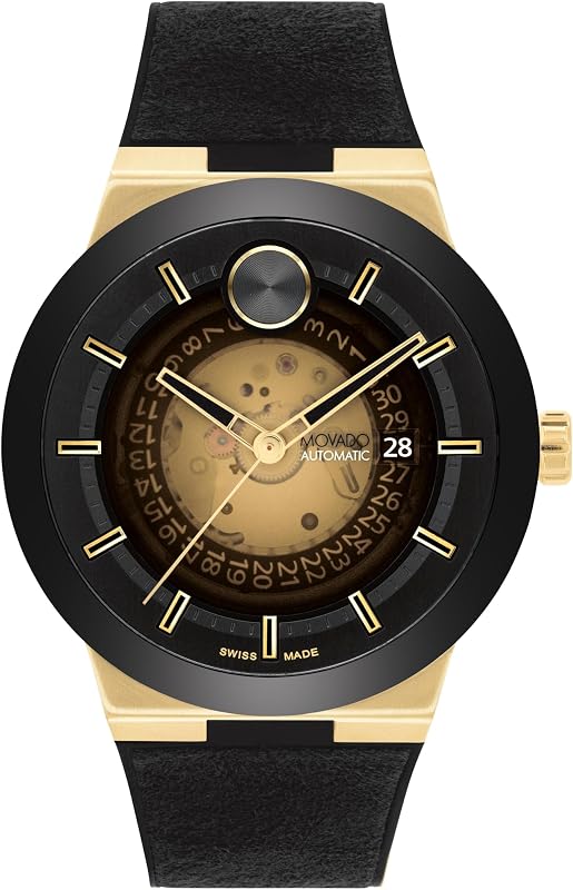 Bold Fusion Men's Luxury Automatic Watch - Swiss Self-Winding Movement, Fabric Rubber Strap, Water Resistance 50 Meters (5ATM) - Classic Timepiece - Gift for Him - 43.5mm