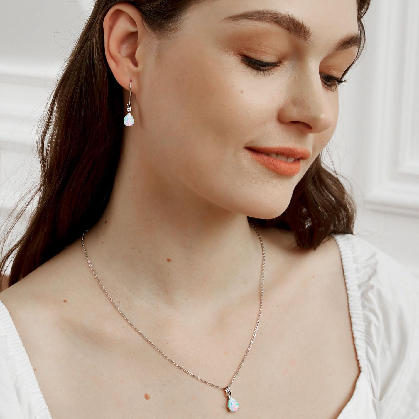 925 Sterling Silver Blue Topaz/Amethyst/Rainbow Quartz CZ Teardrop Leverback Earrings Drop Dangly Gemstone Earings Hypoallergenic Birthday Jewelry Gifts for Women - Image 2