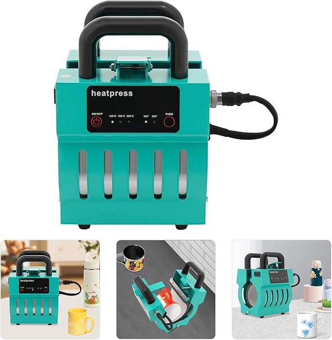 Prensa Térmica para Tazas Sublimación 300W Portátil DIY Azul miniatura 8
