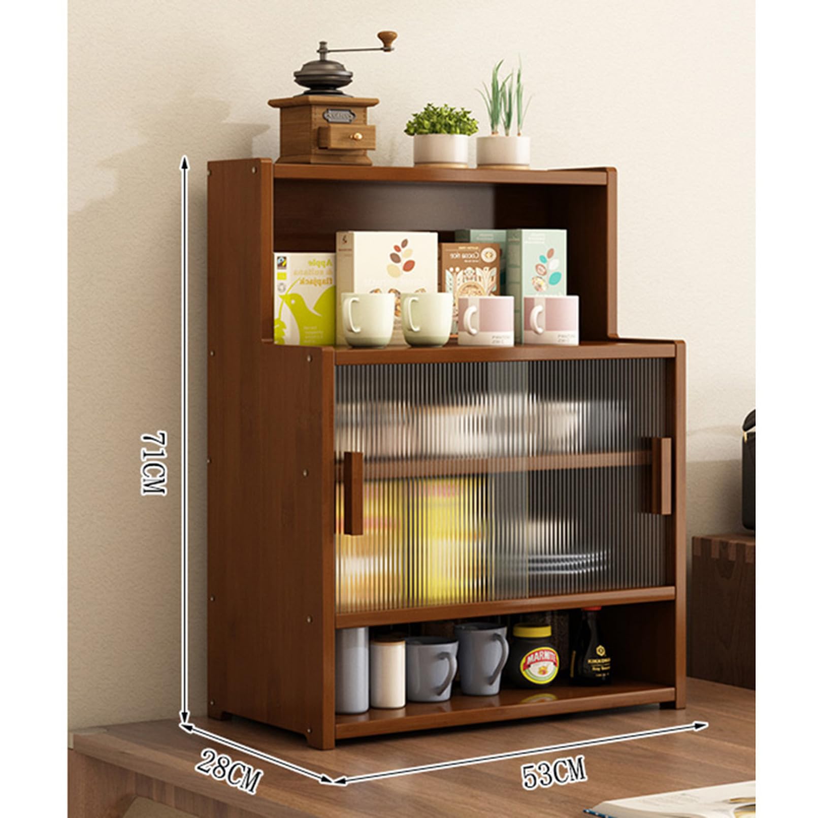 Amazon.co.jp: MJKQ9 ミニ食器棚 カウンター上収納 上置き棚 53*28*71