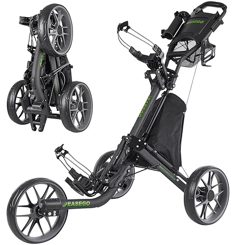 EASEGO Golf Push Cart 3 Wheel : Golf Bag Cart