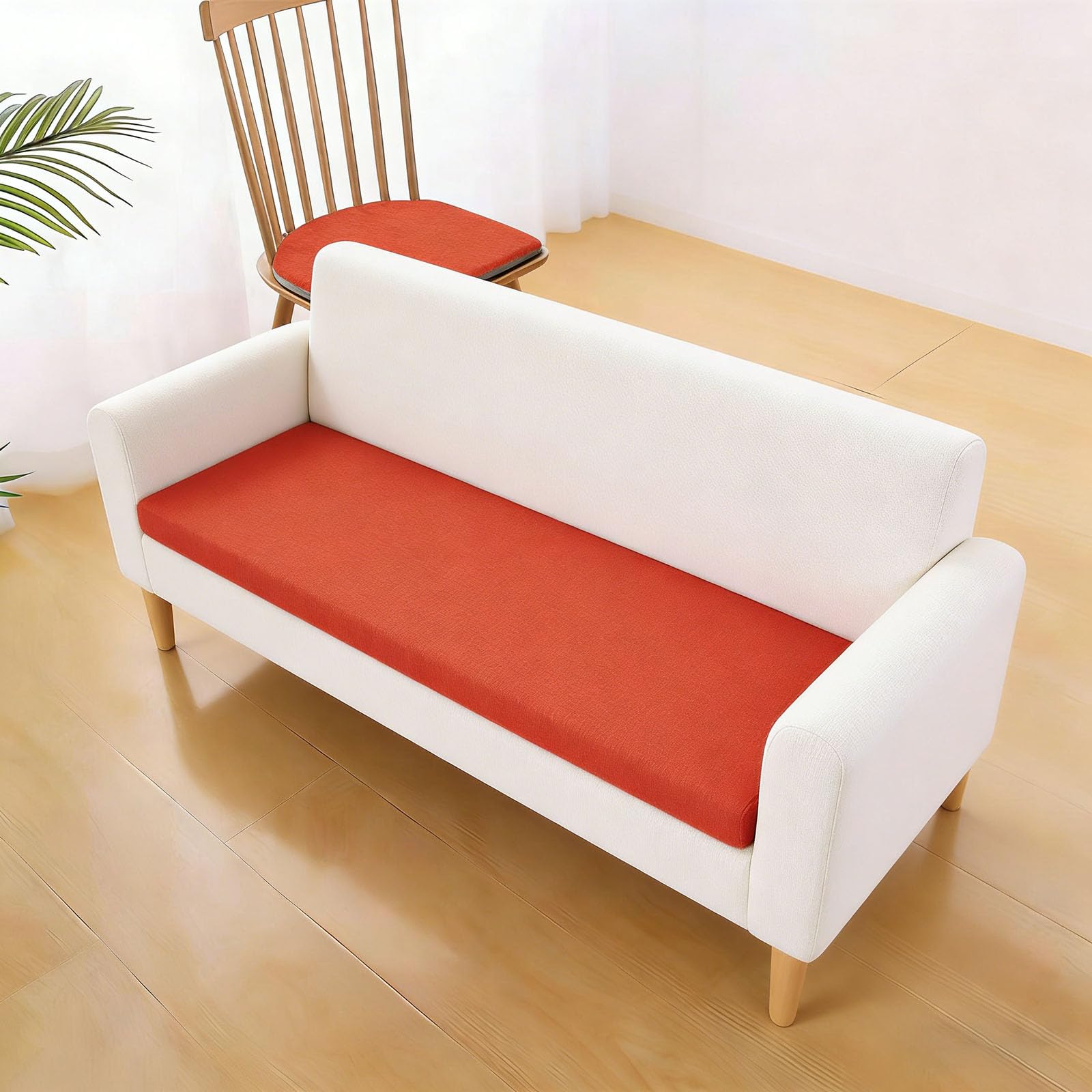 Coussins de banc d'extérieur orange pour vos moments de détente sur la terrasse