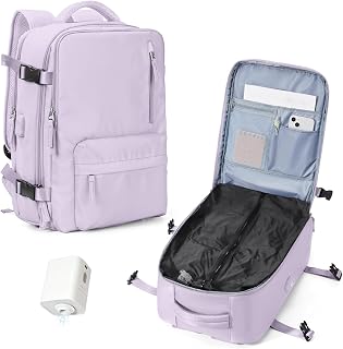 Vacuum Travel Backpack for Women Men with Vacuum Compression Tsa Approved | Personal Item Carry on Vacpack Laptop Space Saver Bags Storage with Vacuum System Purple Vacuum Seal Backpack for Traveling