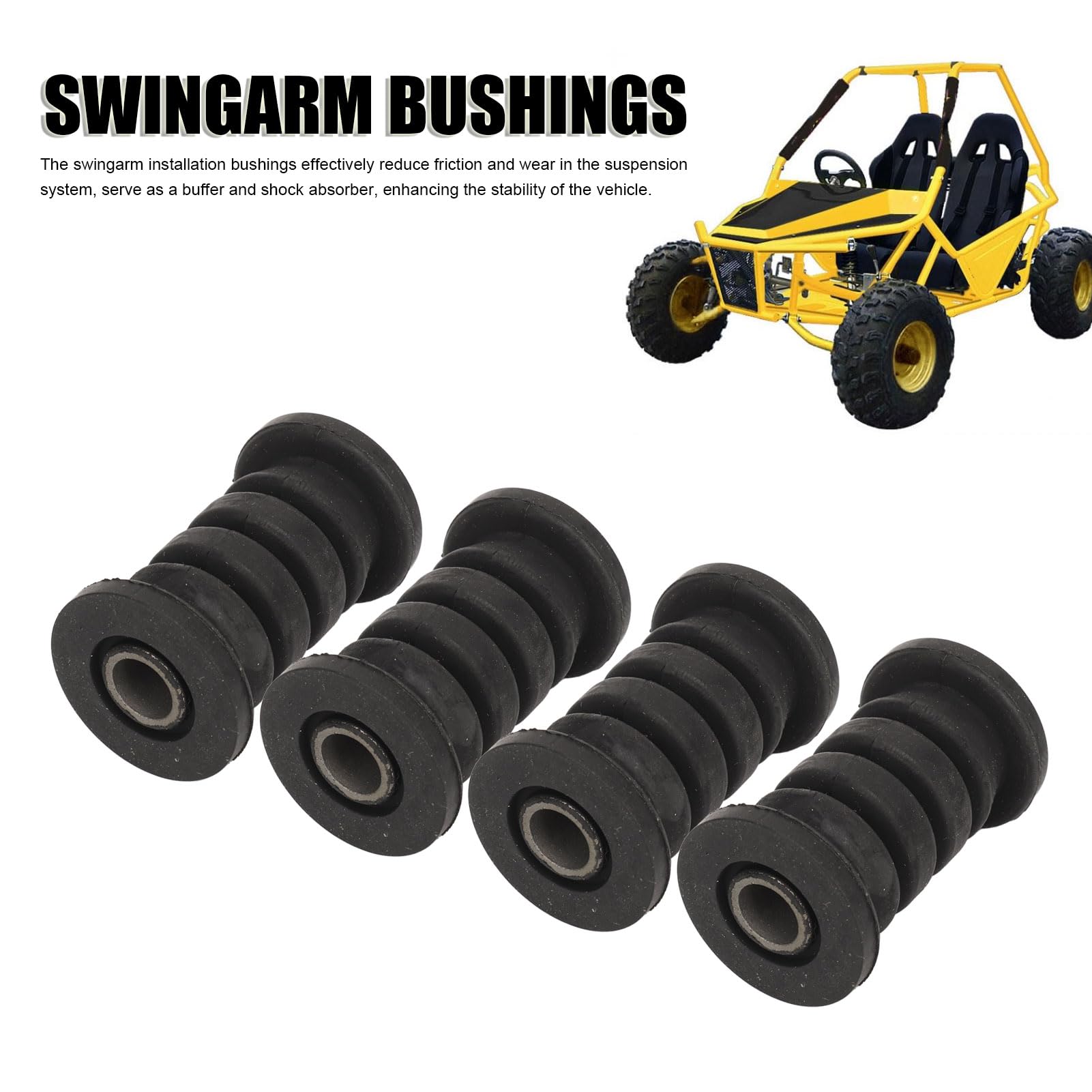 Swing Arm Bushings,for ATV, Scooter UTV Go Kart Quad Bike,Long Lasting Replacement Parts to Enhance Vehicle Performance and Stability(4Pcs)