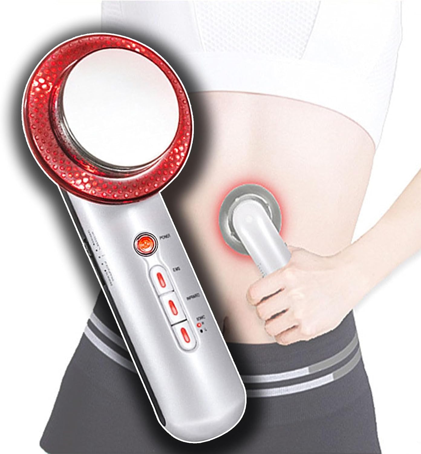 EMS Infrarood Lichttherapie, 3-In-1 Ultrasone Massager Ultrasone Therapie Machine Elektrisch Apparaat Multifunctionele Massager voor Gezicht, Armen, Nek, Voeten en Lichaam,A EMS Infrarood Lichttherapie, 3-In-1 Ultrasone Massager Ultrasone Therapie Machine Elektrisch Apparaat Multifunctionele Massager voor Gezicht, Armen, Nek, Voeten en Lichaam,A