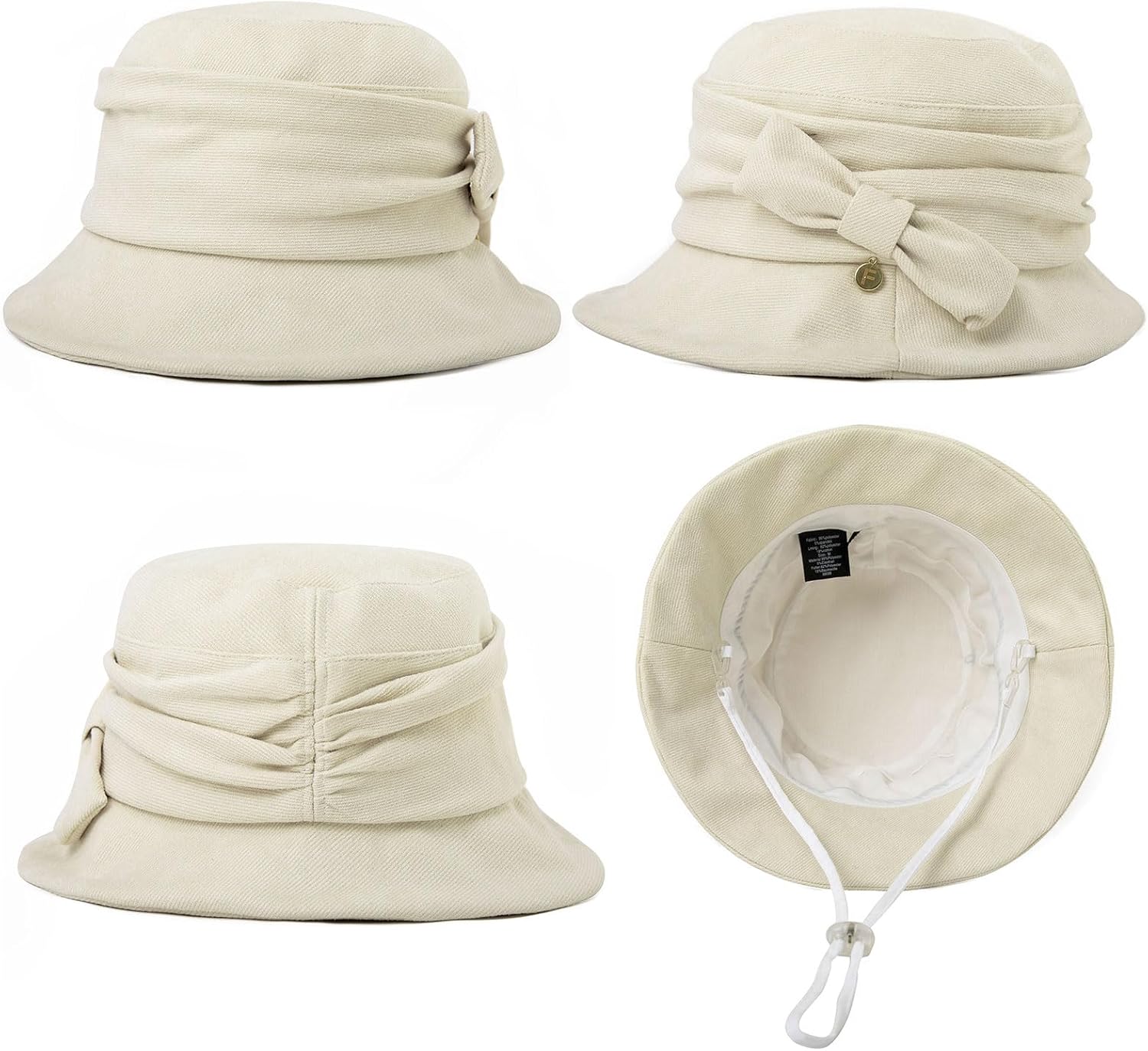 1920S Vintage Cloche Bucket Hat Packable Ladies Church Derby Party Fashion Floopy Winter 55-64CM - Image 2