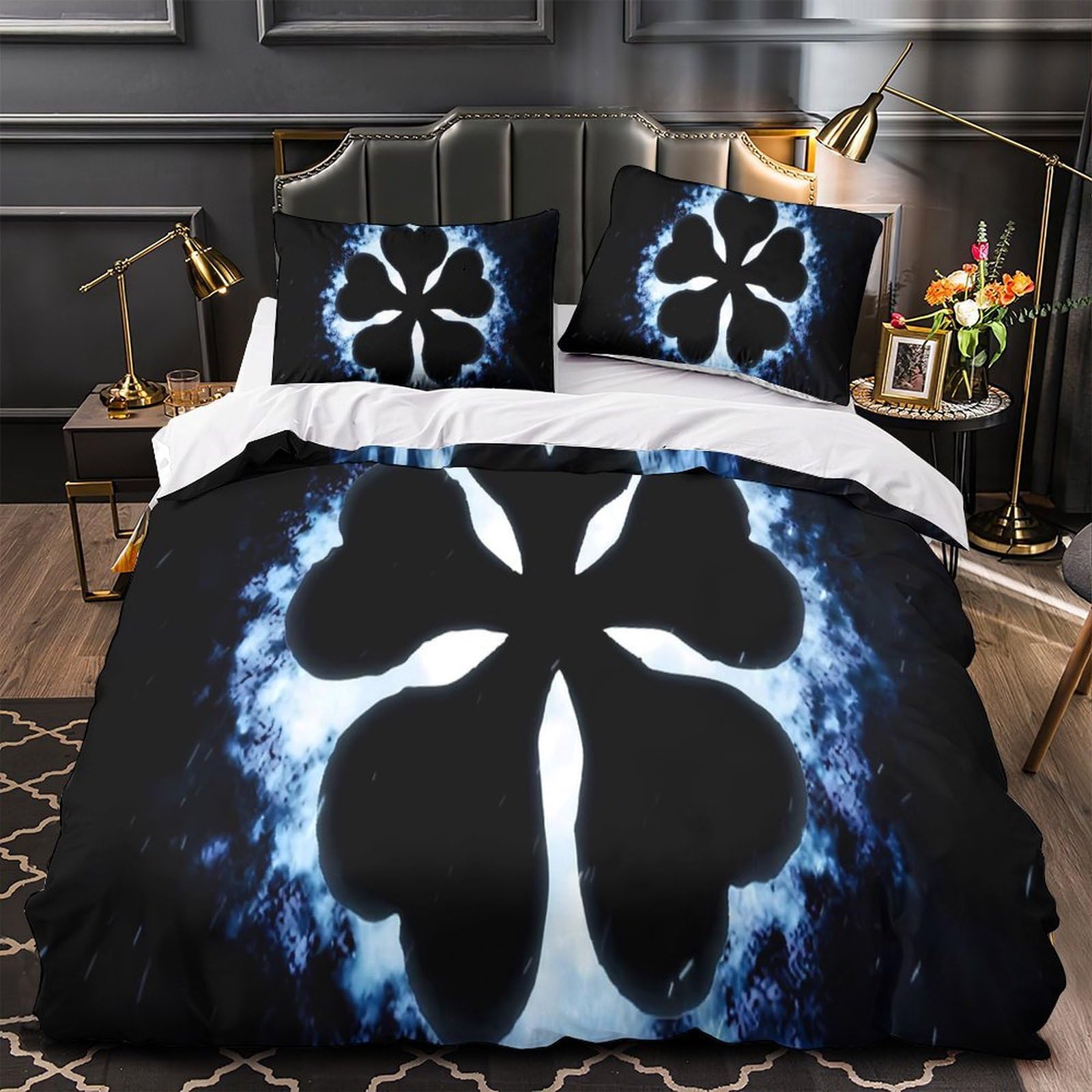 Housse de couette super douce effet 3D lion vert microfibre 260x220