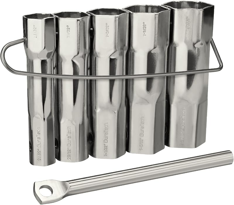 5-Piece Shower Valve Socket Wrench Set with Bar Handle, SAE | 21/32"x27/32", 29/32"x31/32", 1-1/32"x1-3/32", 1-5/32"x1-9/32", 1-11/32"x1-7/16", For Removing Tub & Shower Valve