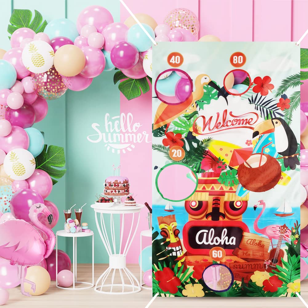 Hawaiian Aloha Toss Game Banner with 4 Pcs Bean Bags - Image 4
