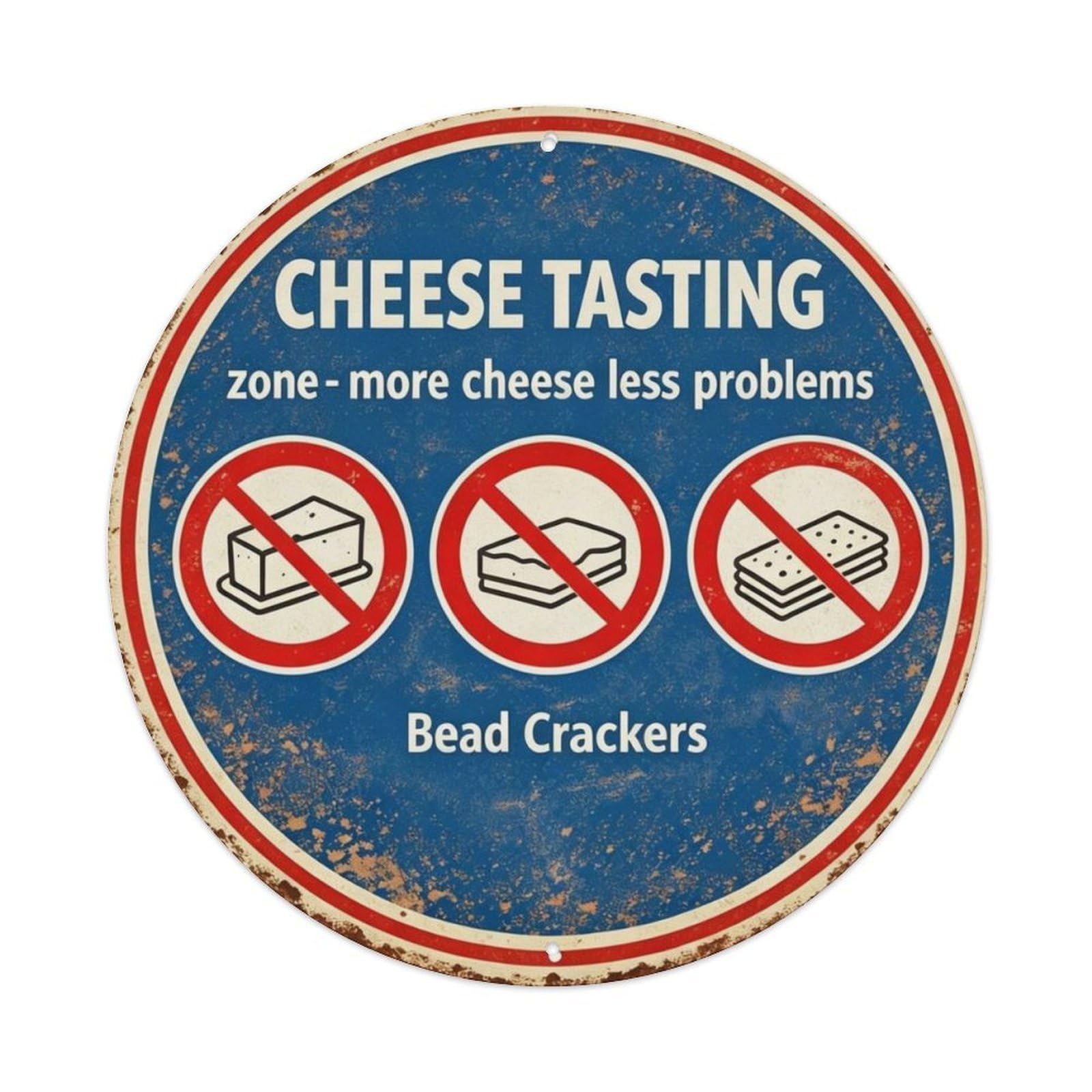 Cheese Tasting Zone Metal Tin Sign Plaque