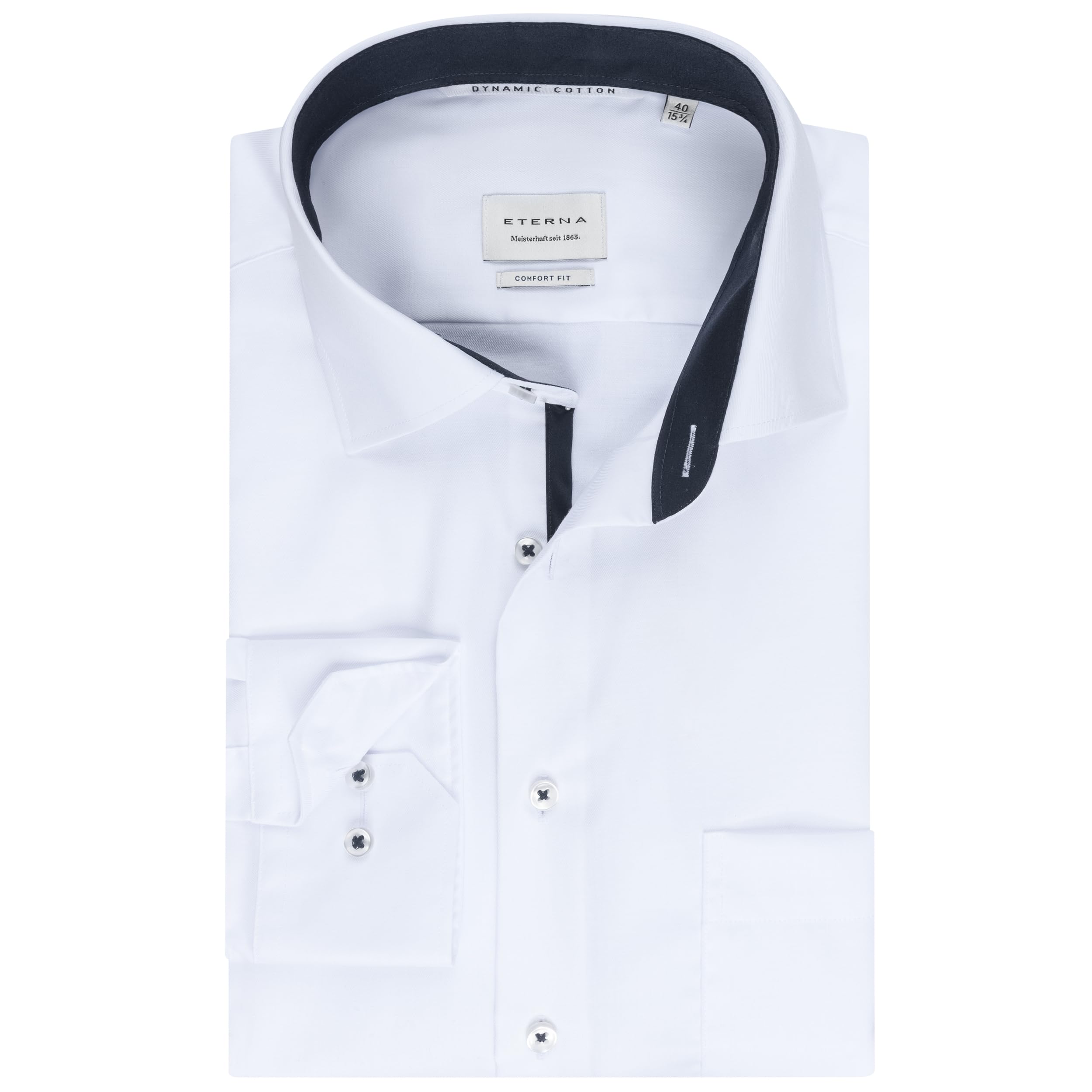 ETERNA Hemd Langarm | Comfort Fit | Bügelfrei, Knitterfrei | 100% Baumwolle