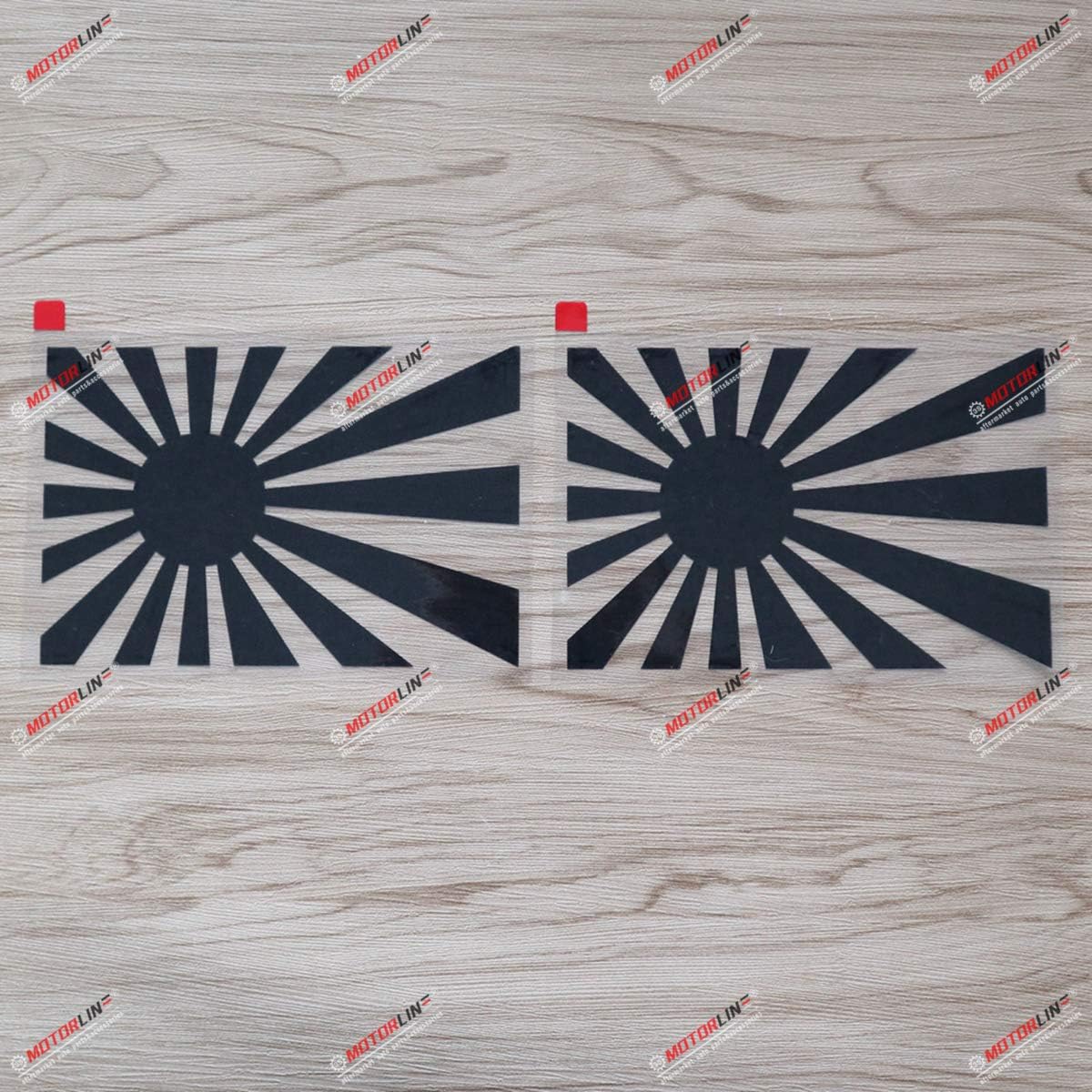3S MOTORLINE Japanese Rising Sun Decal Sticker Vinyl JDM Japan - 2 Pack Black, 3 Inches - Die-Cut No Background Fit for Toyota Honda Mazda