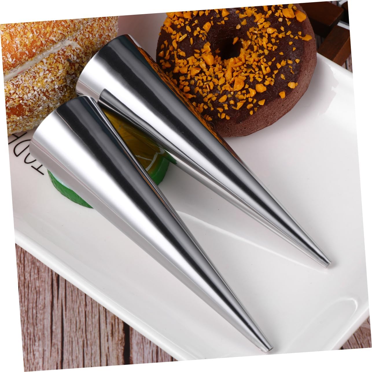 Cabilock 27pcs Stainless Steel Conical Croissant Baking Supplies for Home Bakery Bread Making Tools Space-saving Design for Baking Enthusiasts
