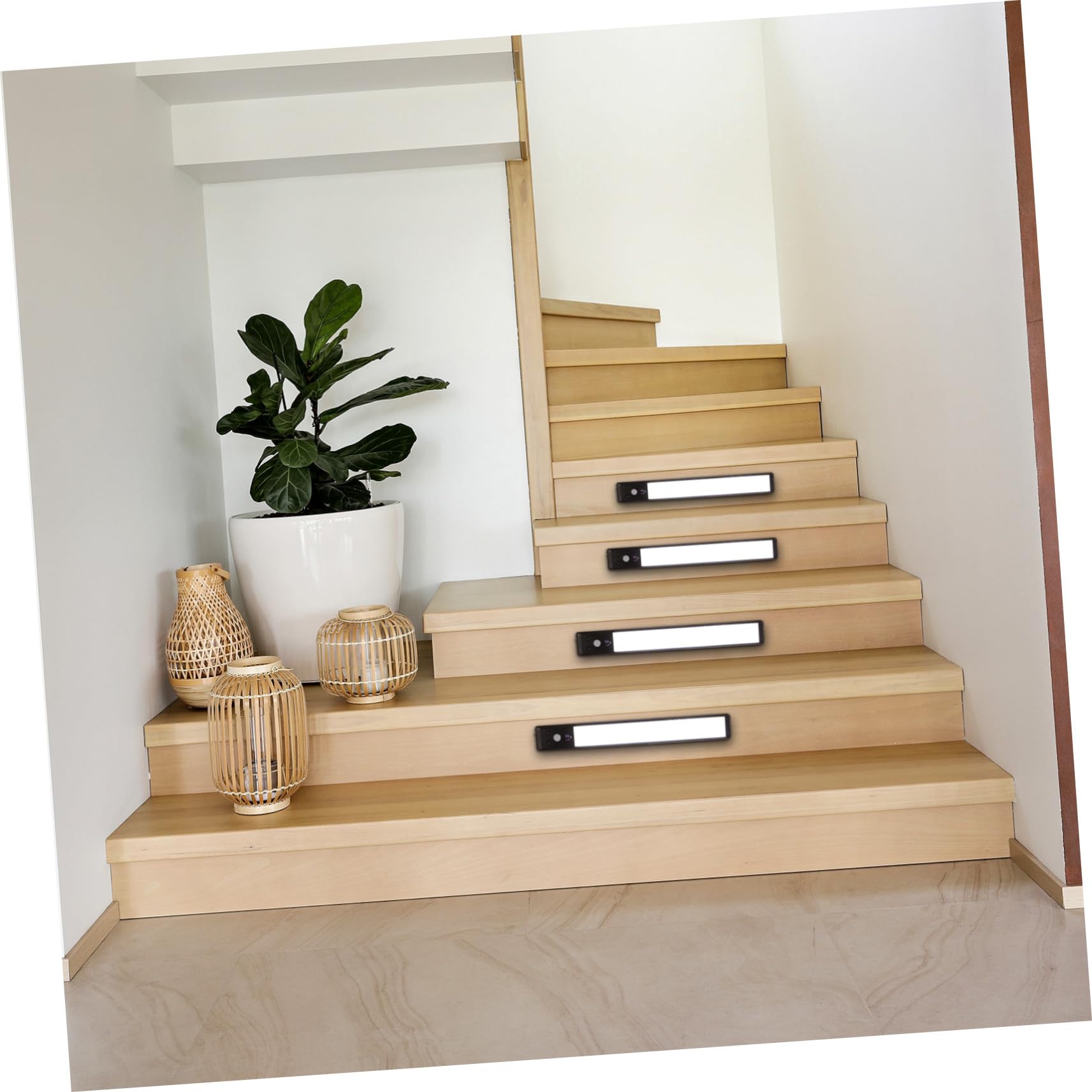 Artibetter 4piezas Luces Led Sensor De Movimiento Para Armarios Cocina Luces Bajo Encimera Alta Intensidad Para Estanterías Pasillos Escaleras