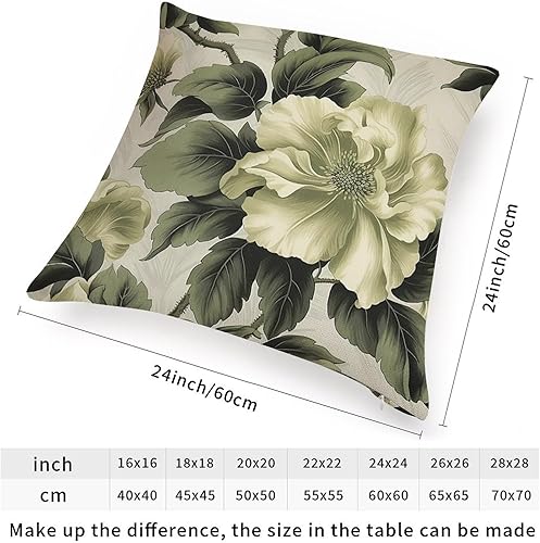 Vista 141 de ArogGeld Chinoiserie - Fundas de cojín asiáticas con diseño de flores blancas y verdes, funda de almohada Chinoiserie Floral con hojas verdes
