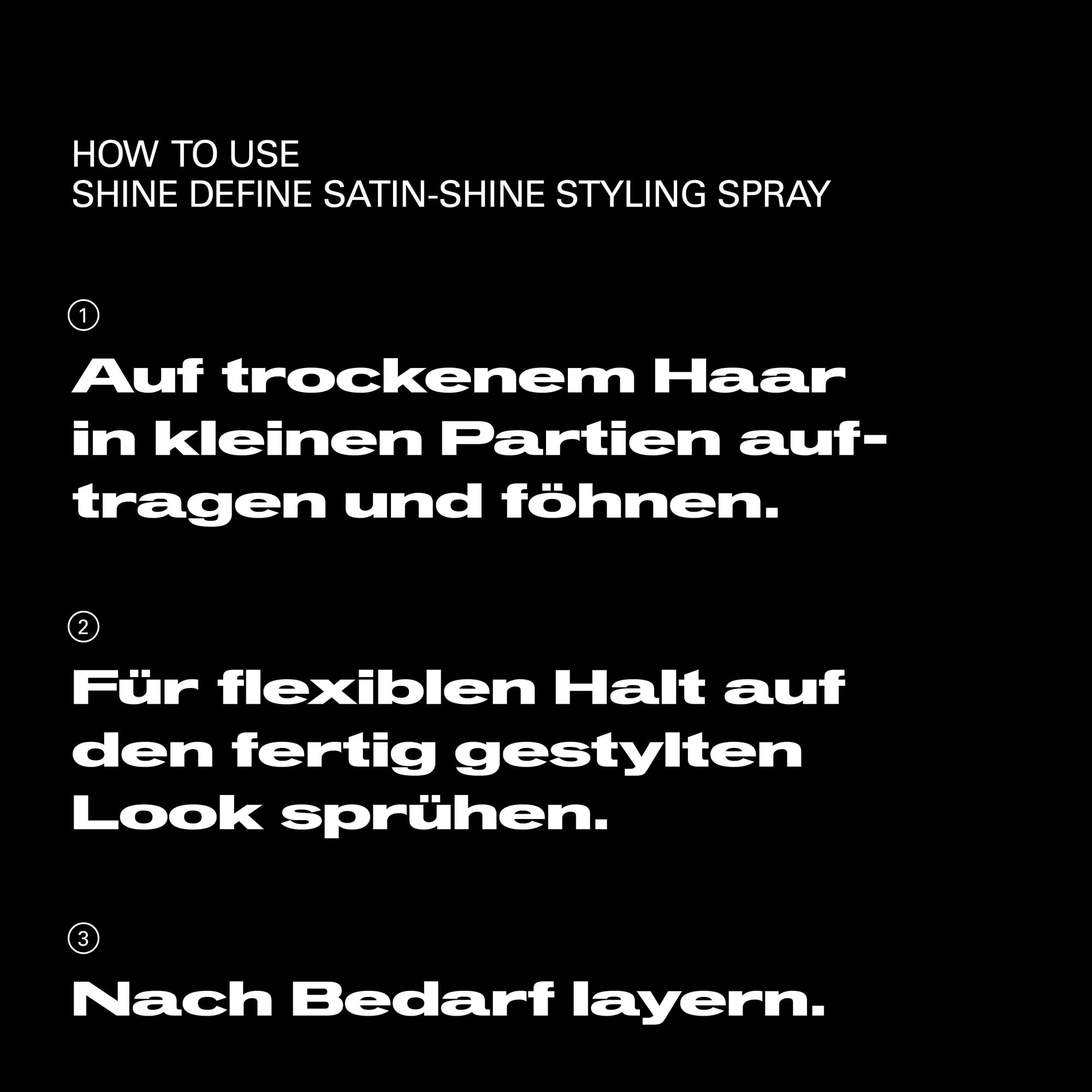 Sebastian Professional Shine Define Satin-Shine Styling Spray – Styling-Spray mit Hitzeschutz für flexiblen Halt & seidigen Glanz - Haarspray ohne Verkleben – 200 ml