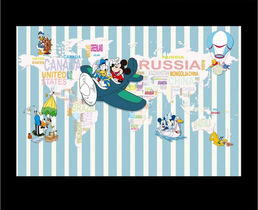 RoomDecor High quality Kids Design Wallpaper-Q version cartoon maps study children's room bedroom living room decorative murals 82.7 inch- 55.5 inch,200cmX140cm