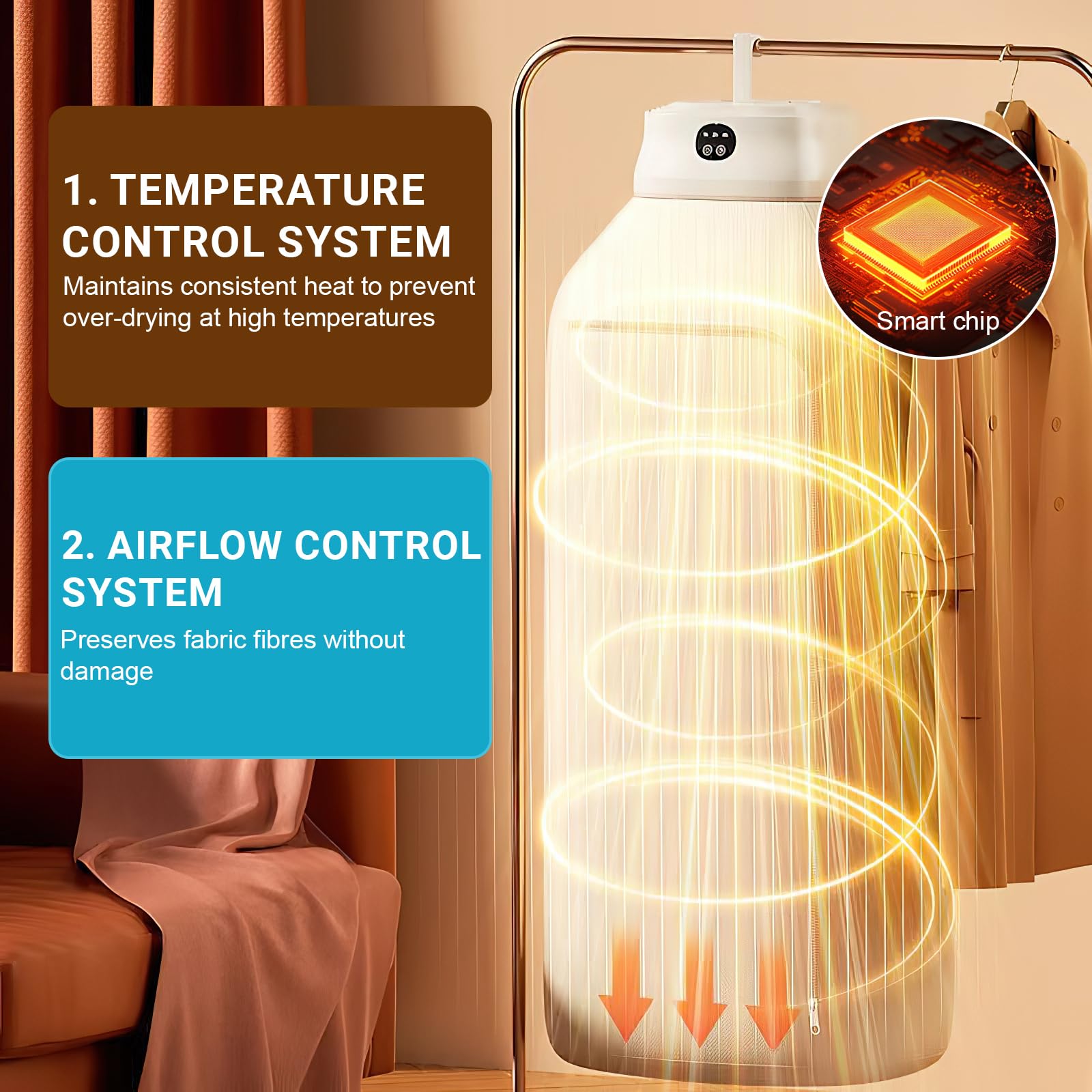Mini Secadora de Ropa, Maquina Secar Ropa Bomba de Calor, Secador Ropa Portatil, Secadora de Ropa Bajo Consumo, Secadora de Ropa Portatil Plegable, Secador De Ropa Electrico