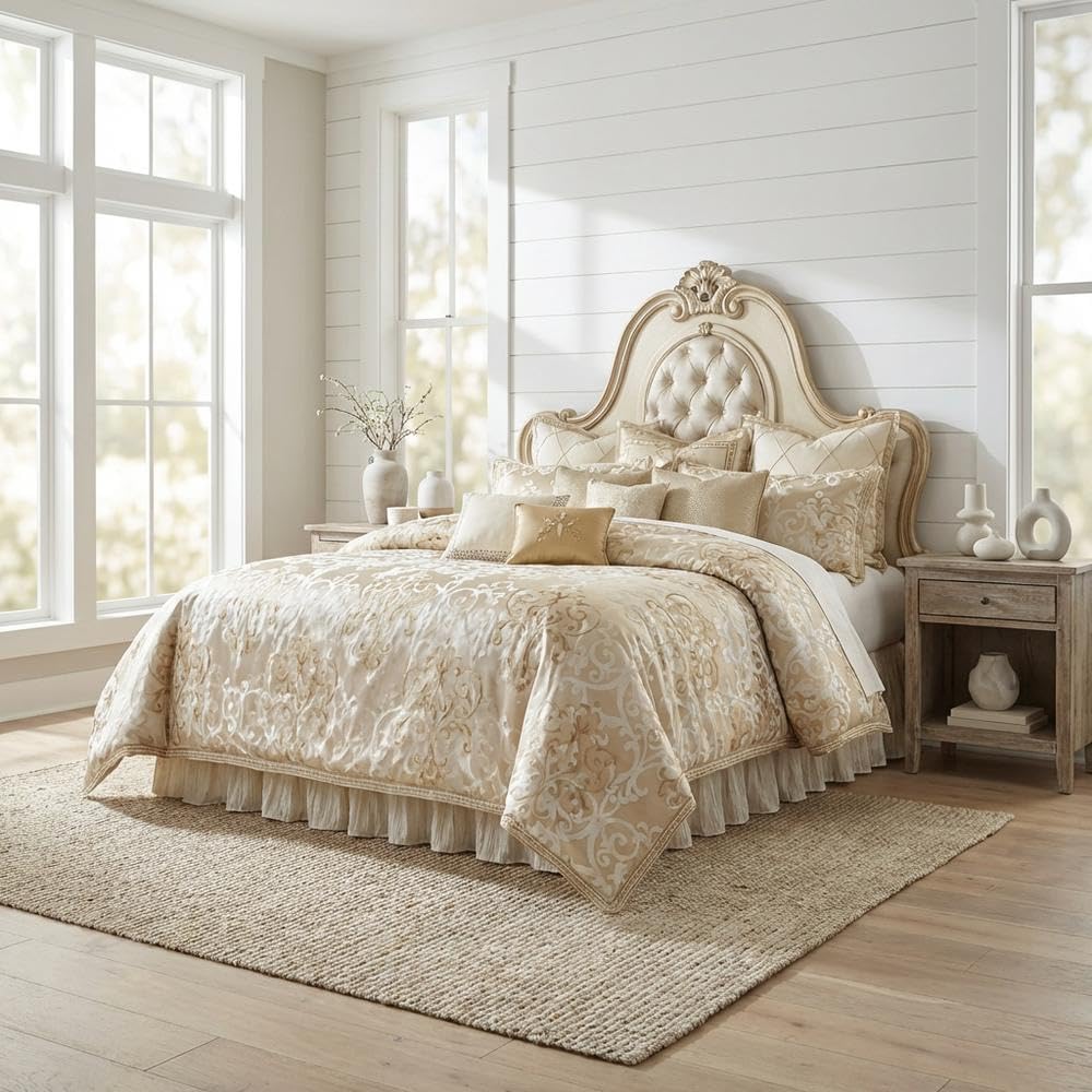 Amazon.com: Michael Amini Luxembourg Brown 13-Piece King Comforter