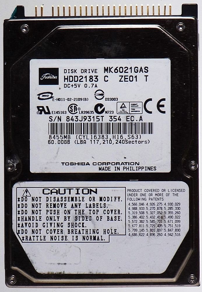 PCB 200873 G5B000211 000-A 010 C0/GA024C TOSHIBA MK6021GAS HDD2183 F ZE01 S