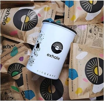 EXHALE Airscape Coffee Storage Container - Keeping Your Coffee Fresher For Longer - 500g
