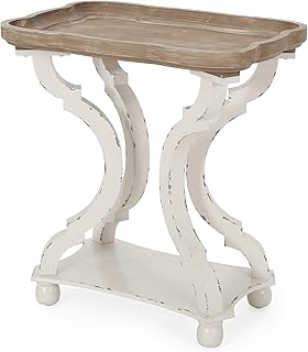 Christopher Knight Home Esther French Country Accent Table with Rectangular Top, White and Brown