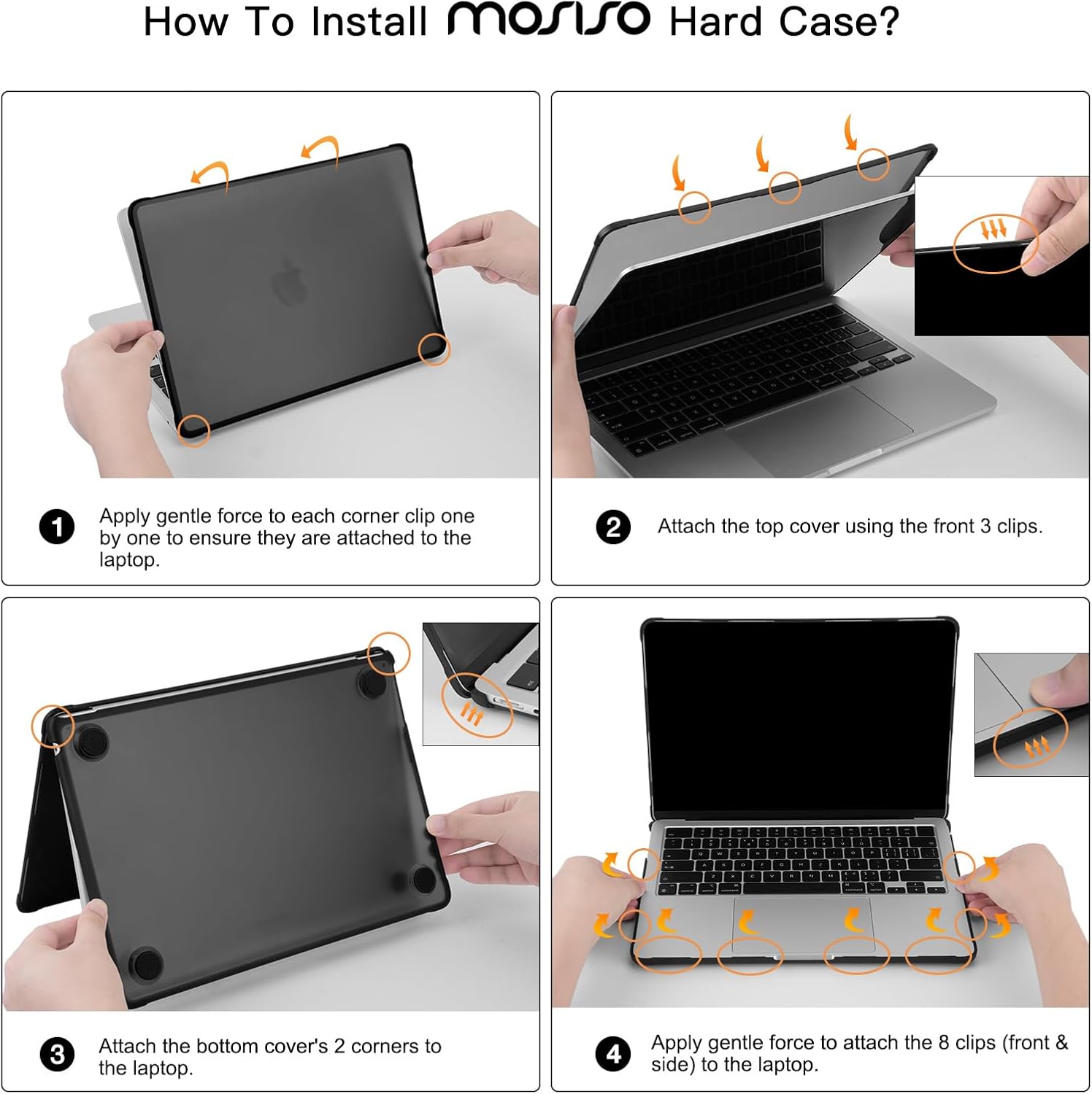 MOSISO Compatible with MacBook Air 13 inch Case 2026 2025 2024-2022 M4 A3240 M3 A3113 M2 A2681, Seamlessly Closes Crack-Resistant&Reduces-Fingerprintss Hard Shell for MacBook Air 13.6,Midnight Clear - Image 6