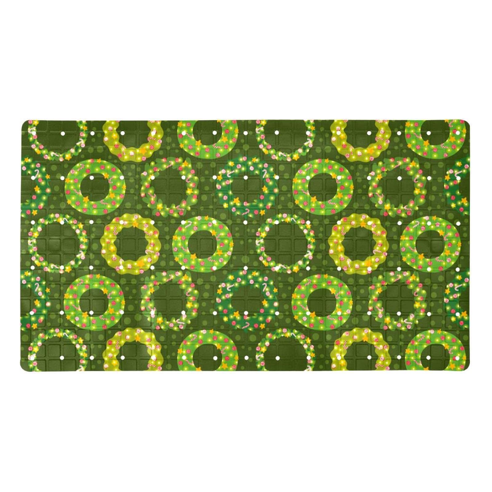 Alfombra de baño con corona de Navidad alfombrilla ducha antideslizante