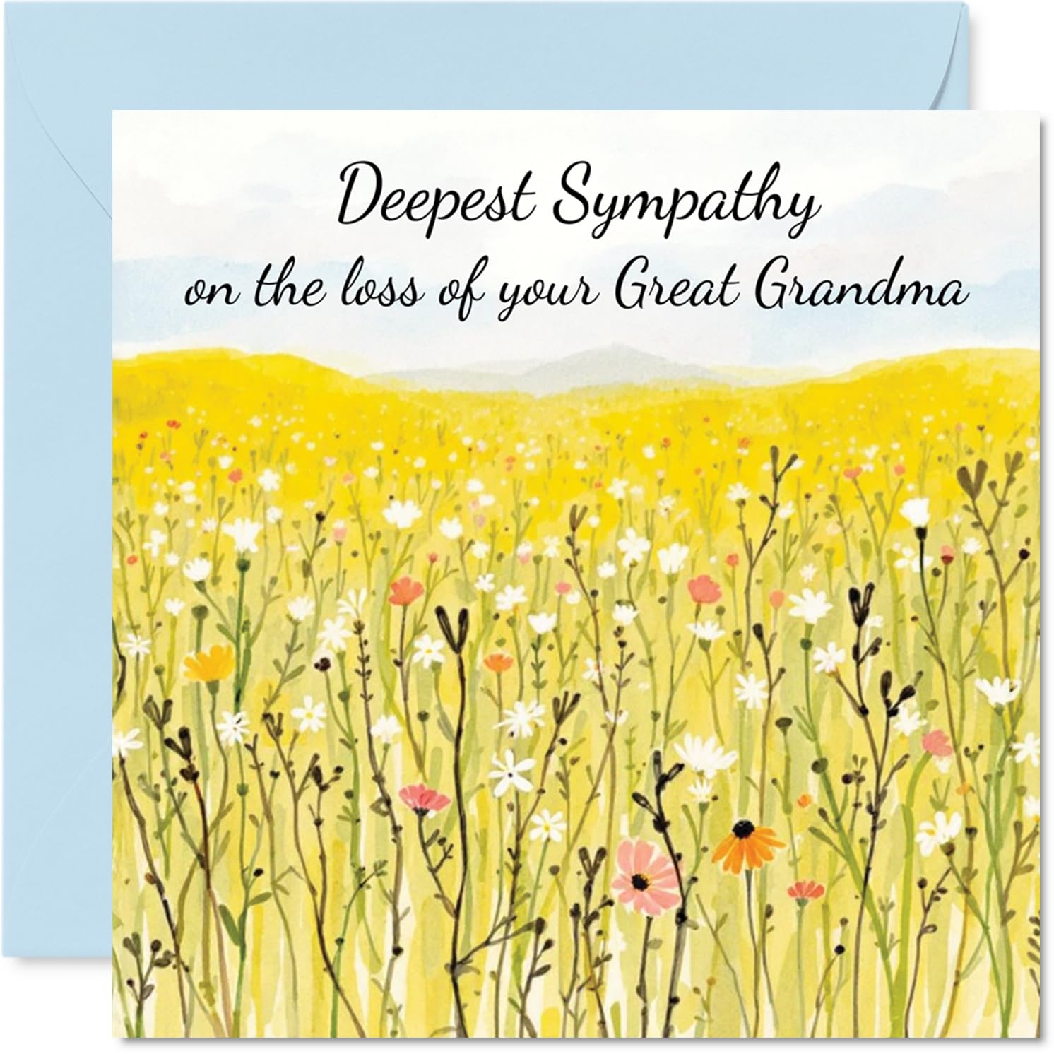 Sympathy Card Loss of Great Grandma, Field of Memories