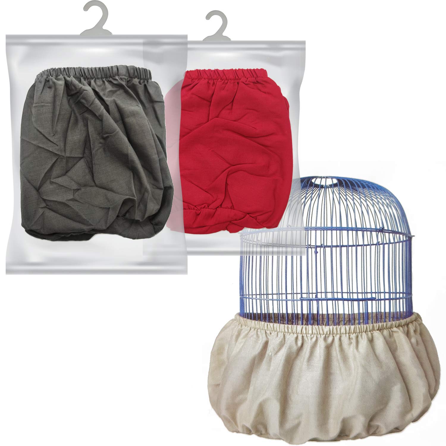 BPS 2Pcs Cubierta de Jaula Pájaros Funda para Jaula Redondo Protector Pajaros Universal Aves Loro (S: Diametro 23cm) BPS-1773 * 2