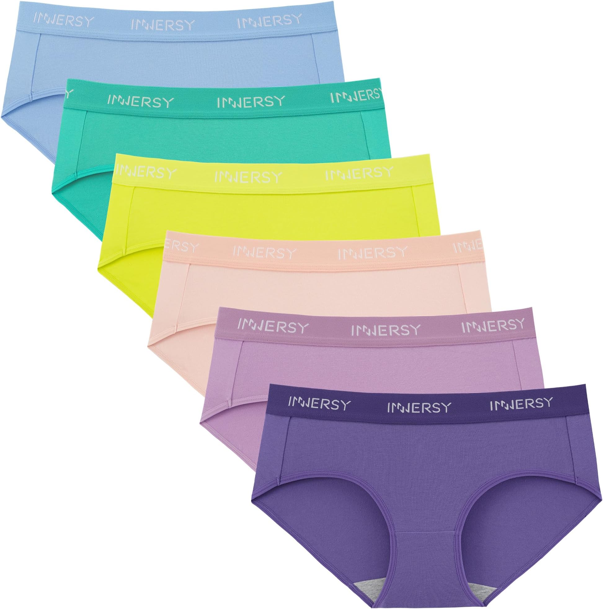 Women Underwear Cotton Knickers Ladies Mid Rise Briefs Comfy Hipster Panties Pack of 6