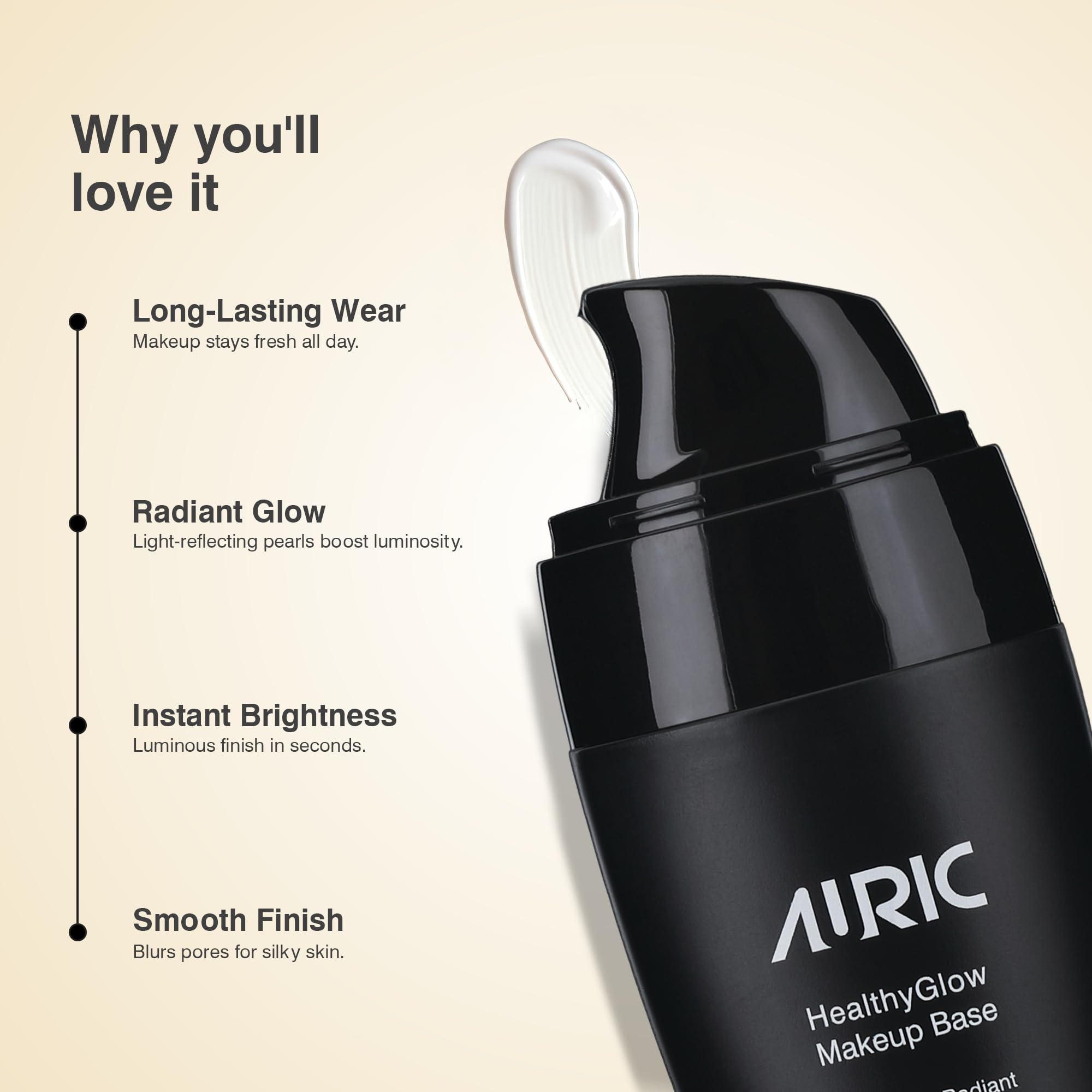Auric Healthyglow Transparent Makeup Base (28g) I Long Lasting, Flawless and Instant Glow Formula Primer for All Skin Tones I Paraben Free 1