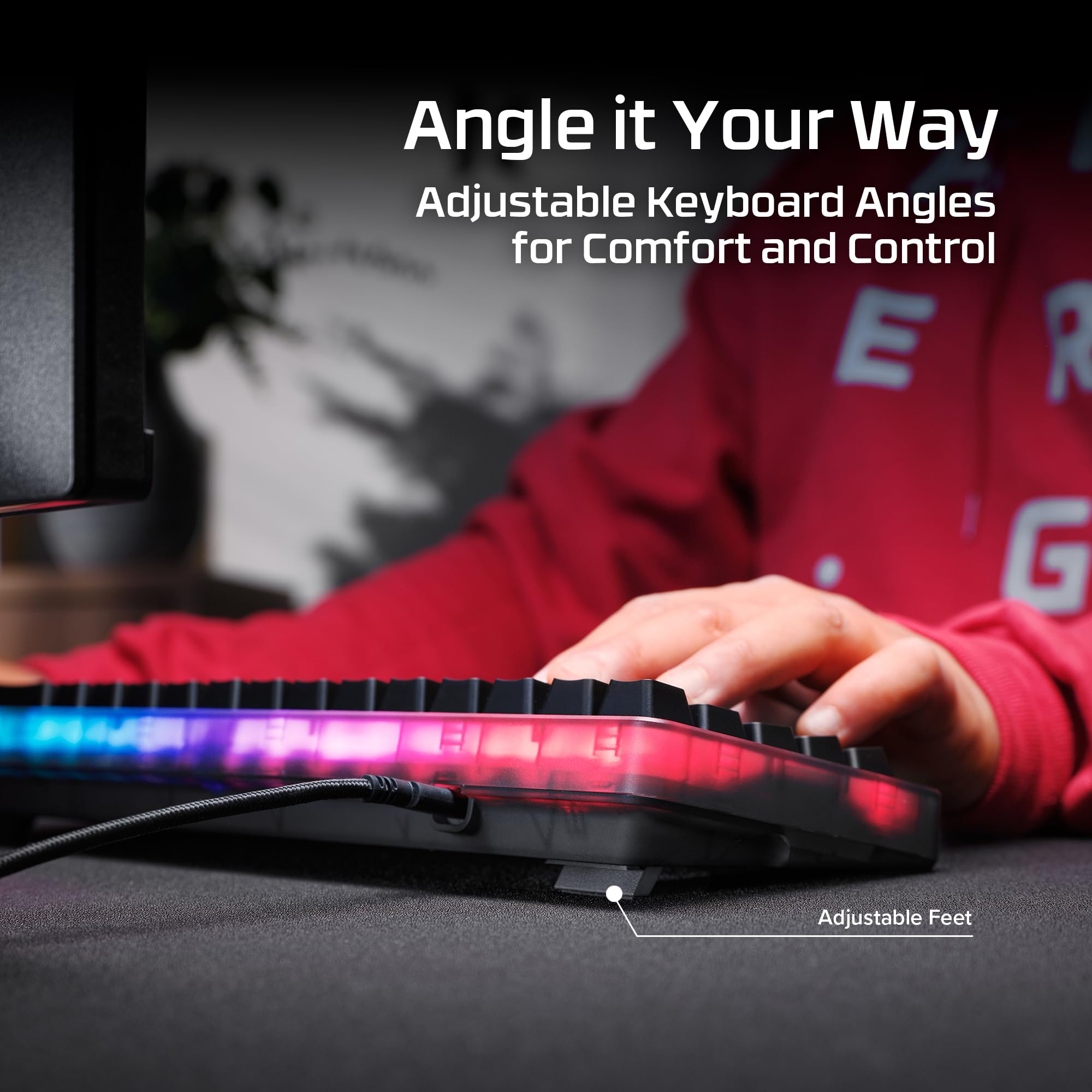 HyperX Origins 2 Pro 65 - Gaming-Tastatur, PC, magnetische Linearschalter, Schnellauslöser, austauschbares Gehäuse, Hotswap-Schalter, hohes Profil, 65-Layout, 8k Polling, Einstellbarer Winkel