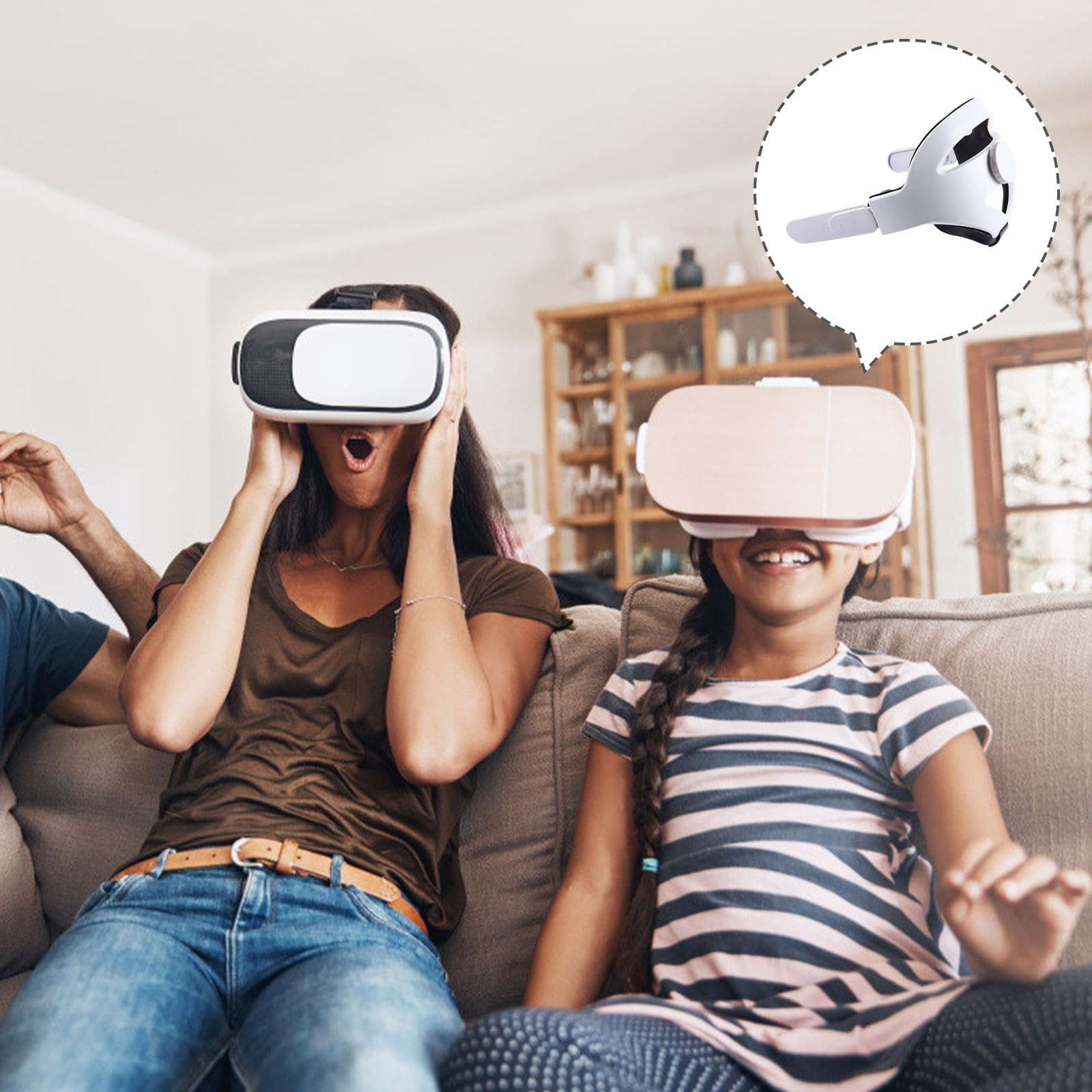 SHINEOFI Cinturino per Testa per Visore Vr Cinturino Regolabile e Confortevole Accessori per Visore Vr Compatibile con Visore di Seconda Generazione
