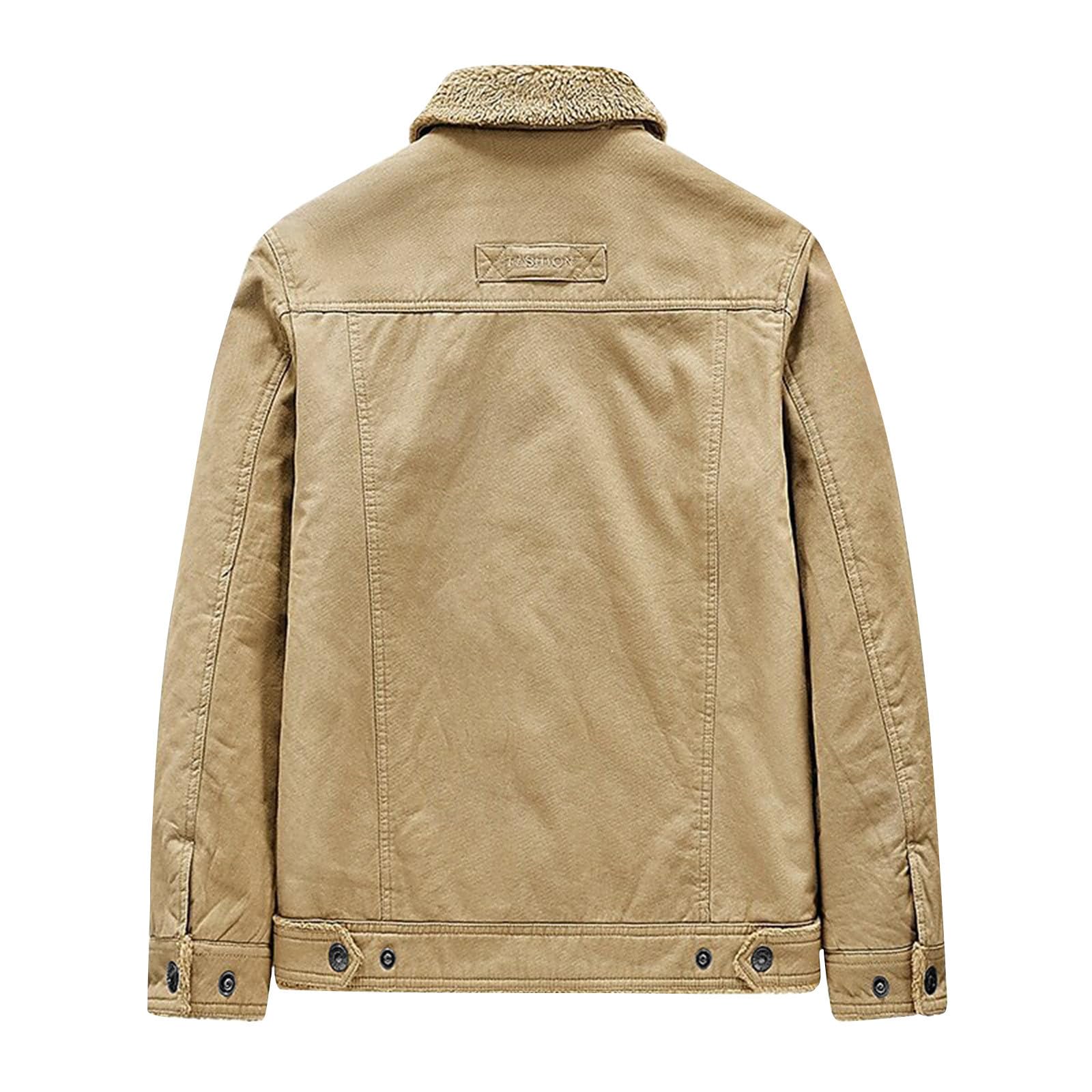 Generisch Winterjacke Herren Sherpa Fleece Leichte Jacke Flauschiger Thermo Kapuzenmantel Für Alltag Kaltes Wetter, M-3XL