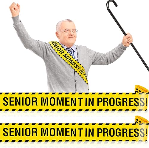 Outus 2 piezas de cinta de Moment in Progress Over The Hill Party Banner divertido cumpleaños banda novedosa para jubilación, trabajo de jubilación,